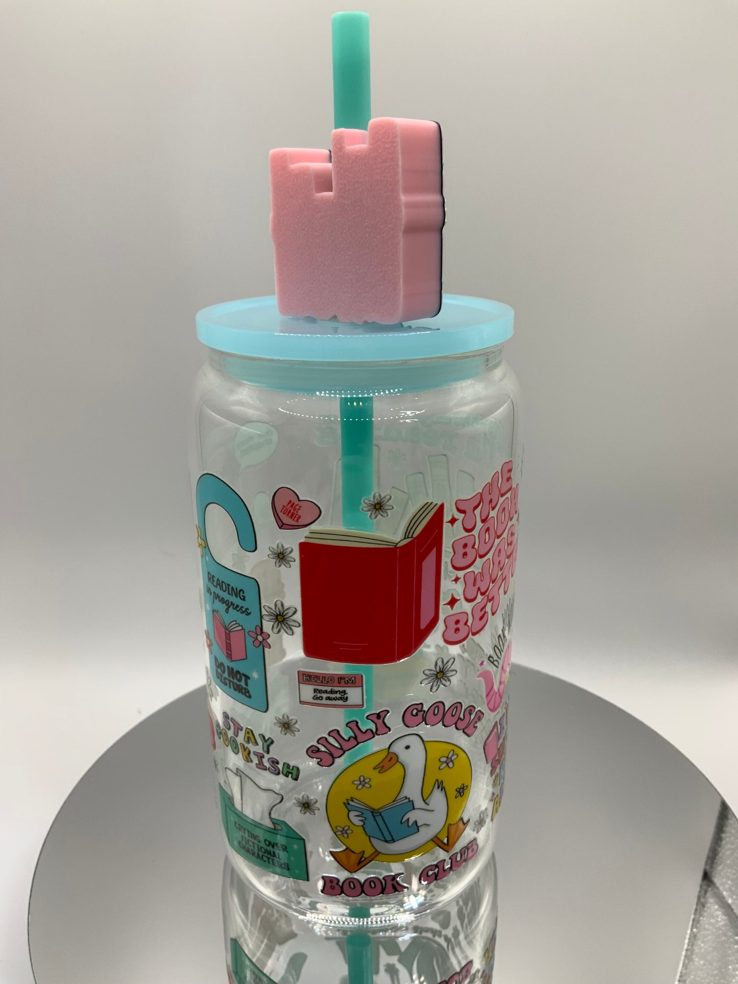 RTS {Read More Books} 16 oz Glass Cup
