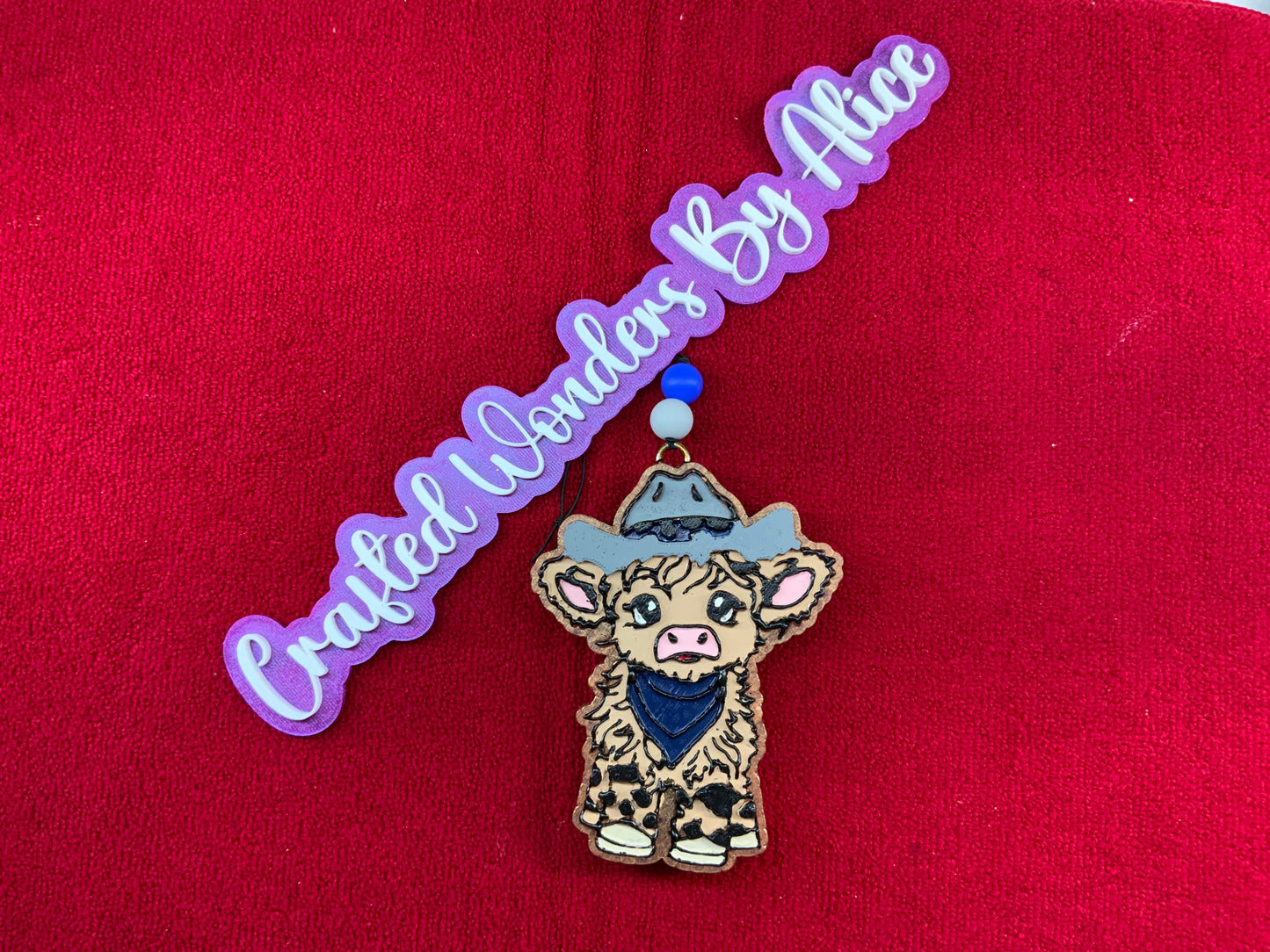 MTO {Baby Highland With Cowboy Hat And Bandana} Freshie