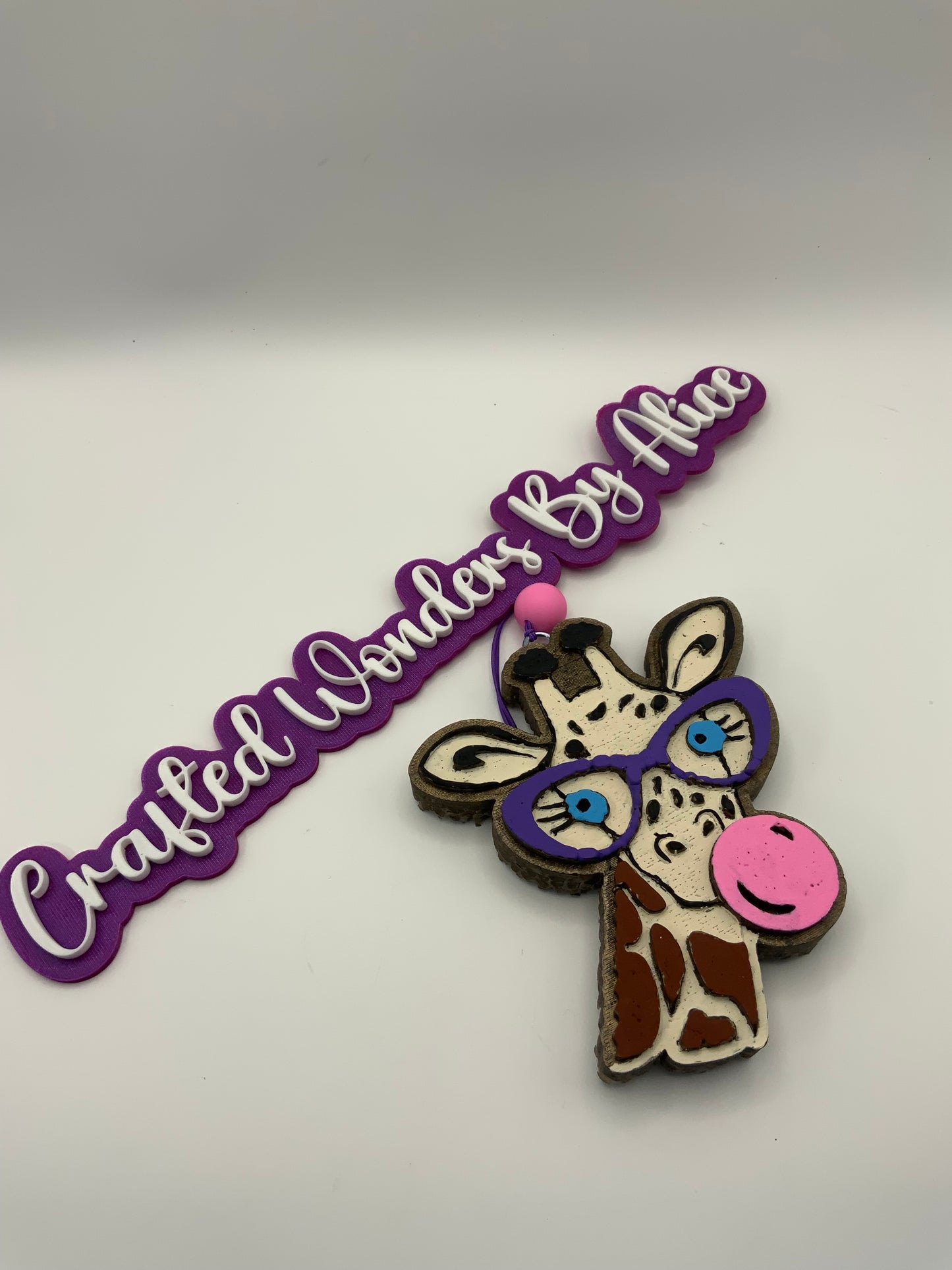 MTO {Giraffe With Glasses Blowing Bubble} Freshie