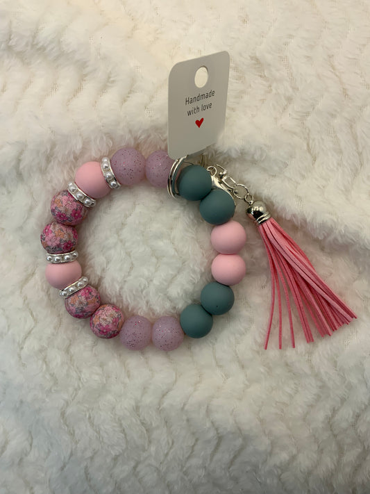 RTS {Pink Floral Wristlet}