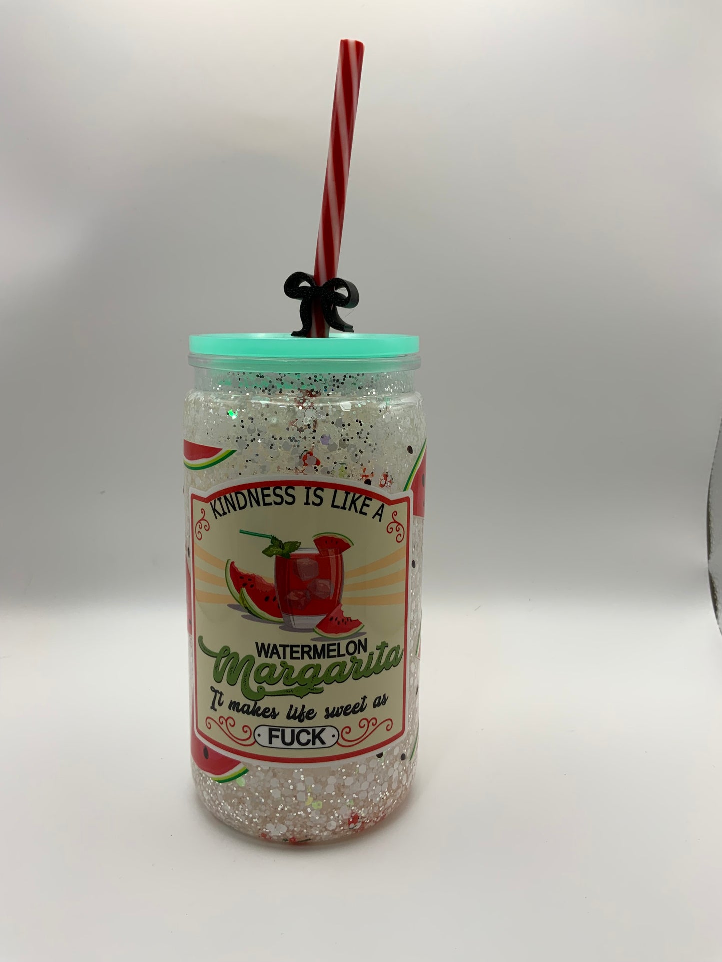RTS Glass Snow Globe {Kindness Is Like Watermelon Margarita} 16 oz