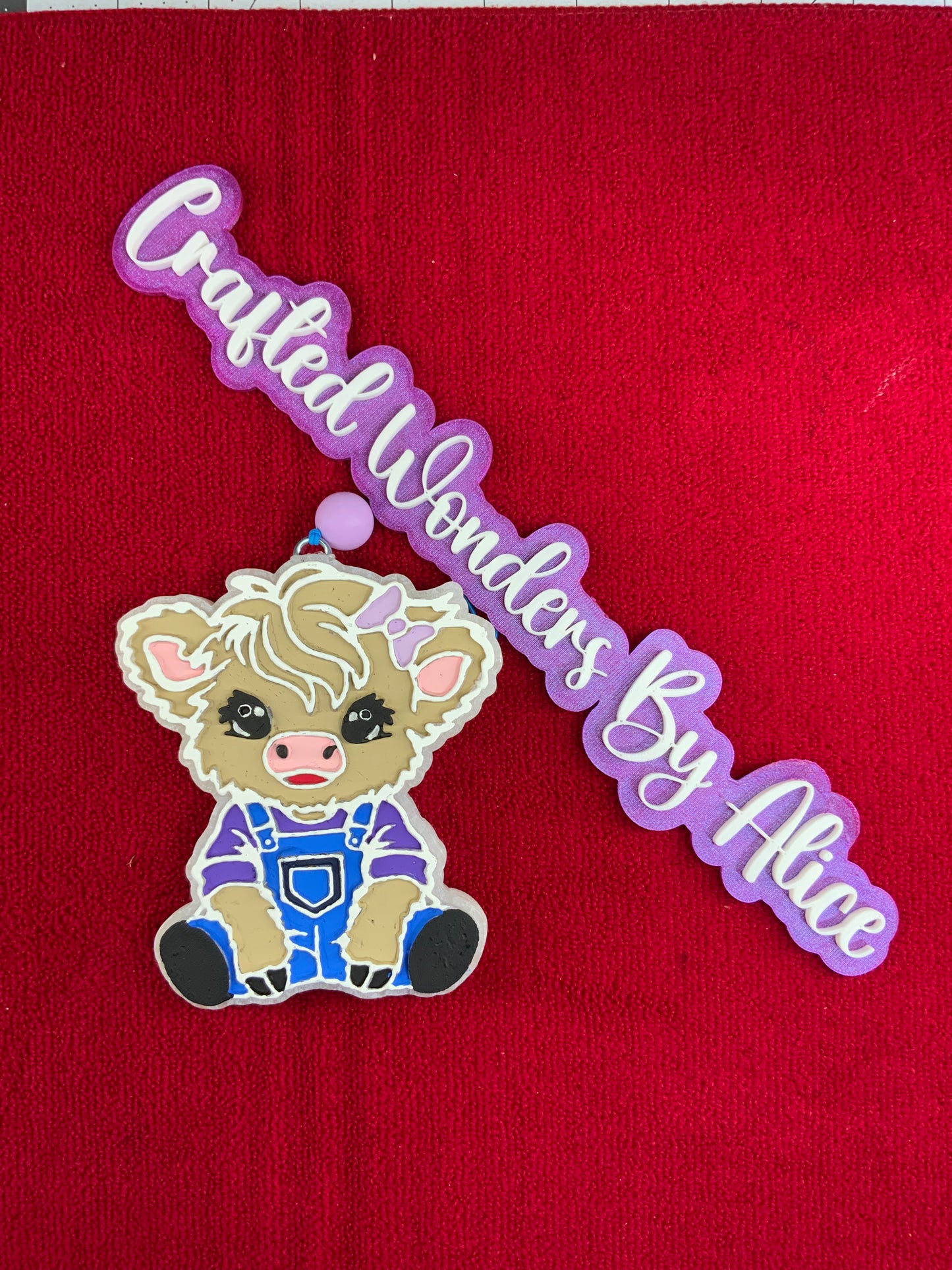 MTO {Highland Cow in Overalls} Freshie
