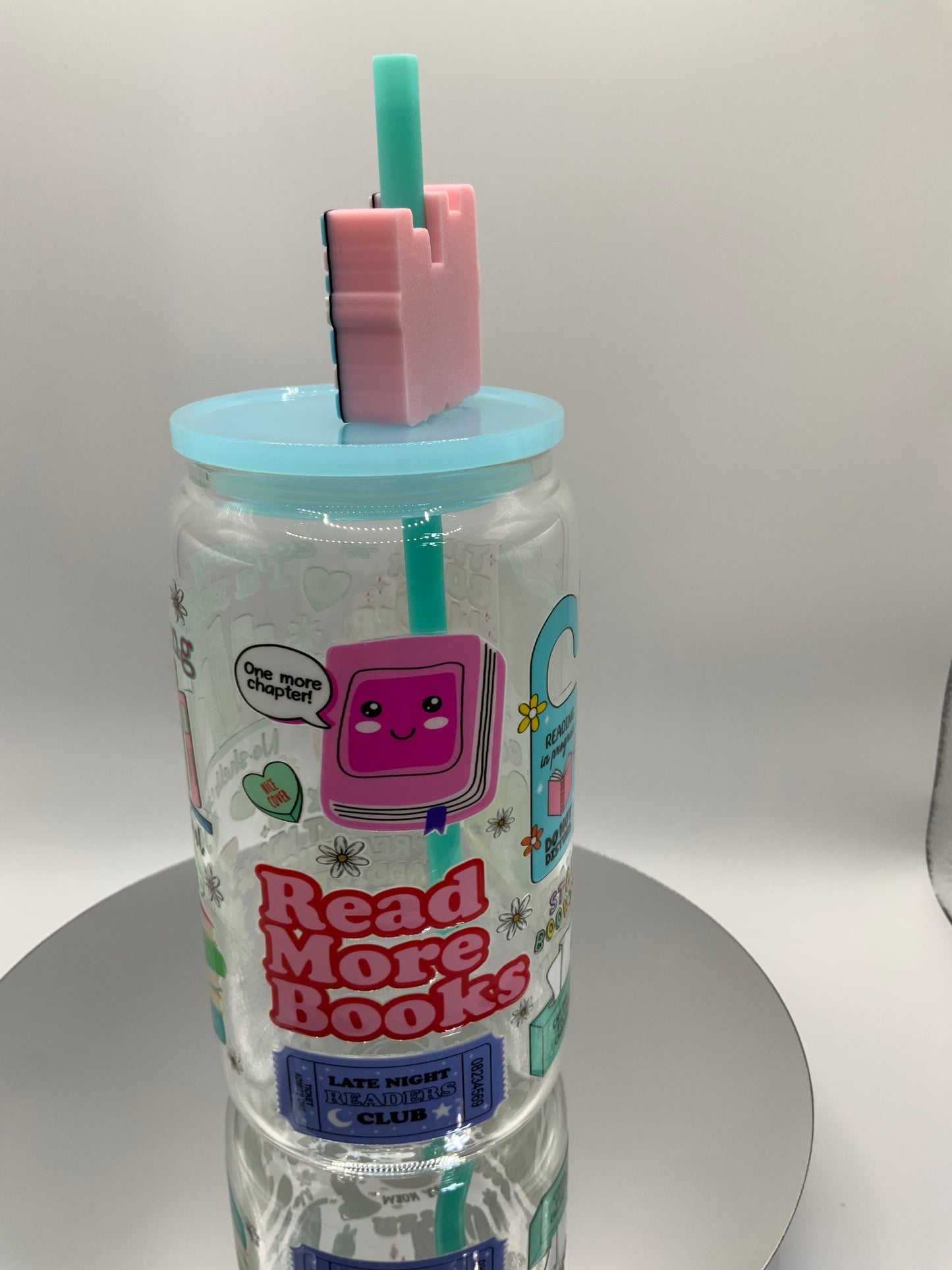 RTS {Read More Books} 16 oz Glass Cup