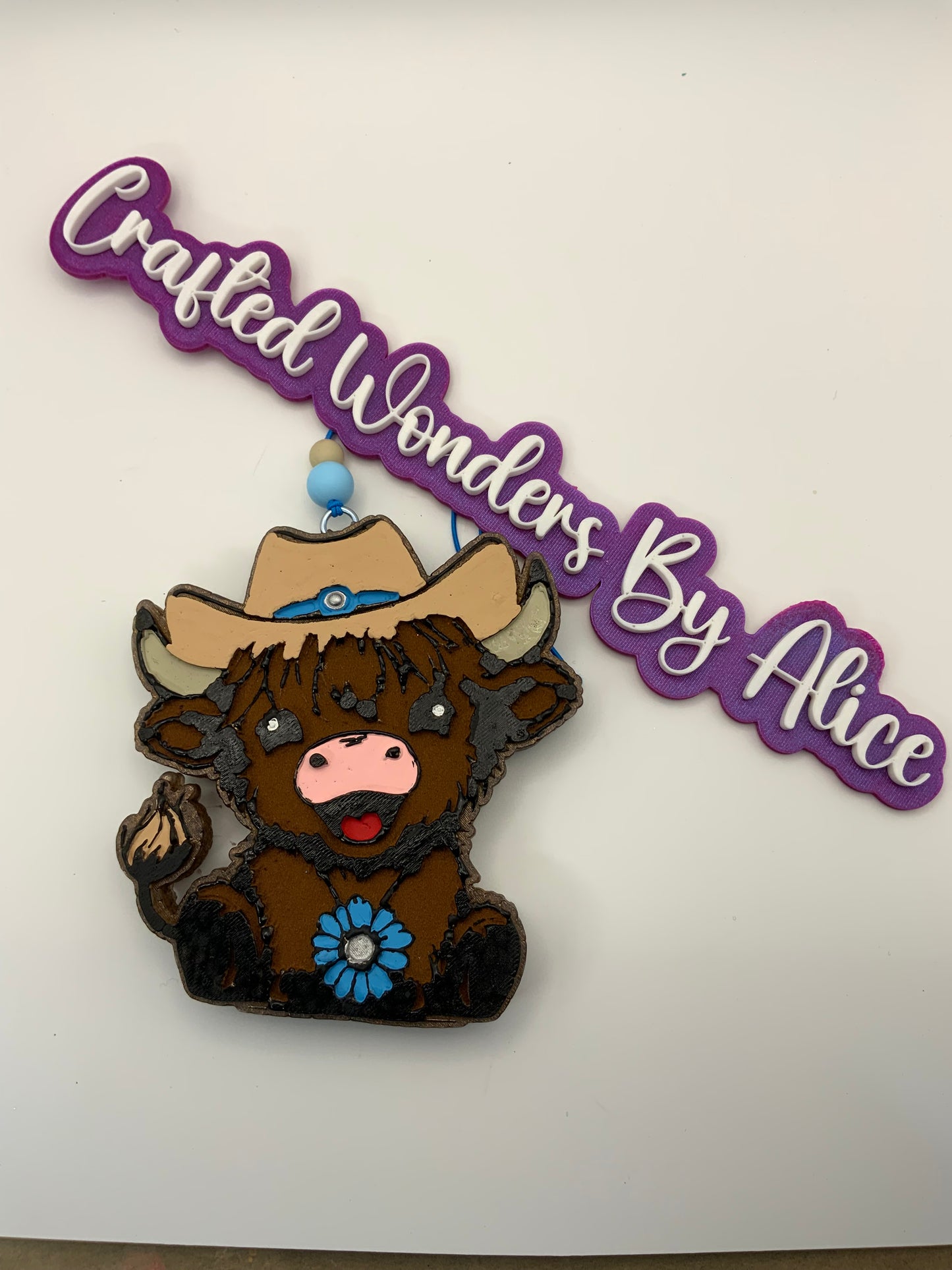 MTO {Highland With Cowboy Hat And Jewelry} Freshie