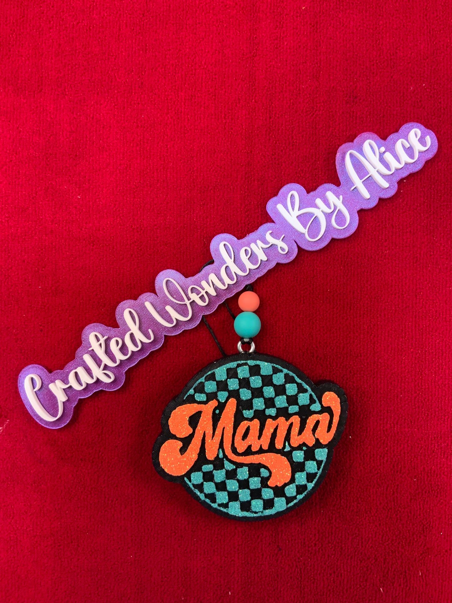 MTO {Checkered Mama Round} Freshie