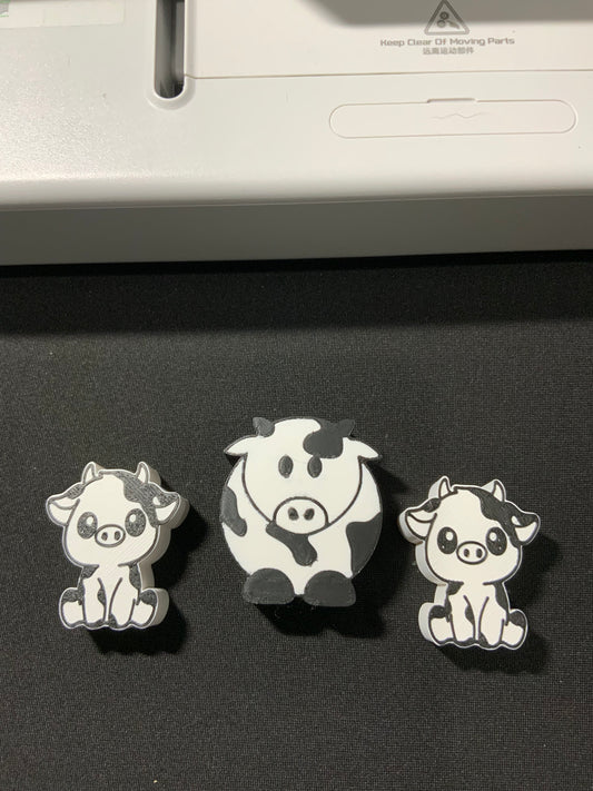 RTS {Black And White Cows} Straw Topper