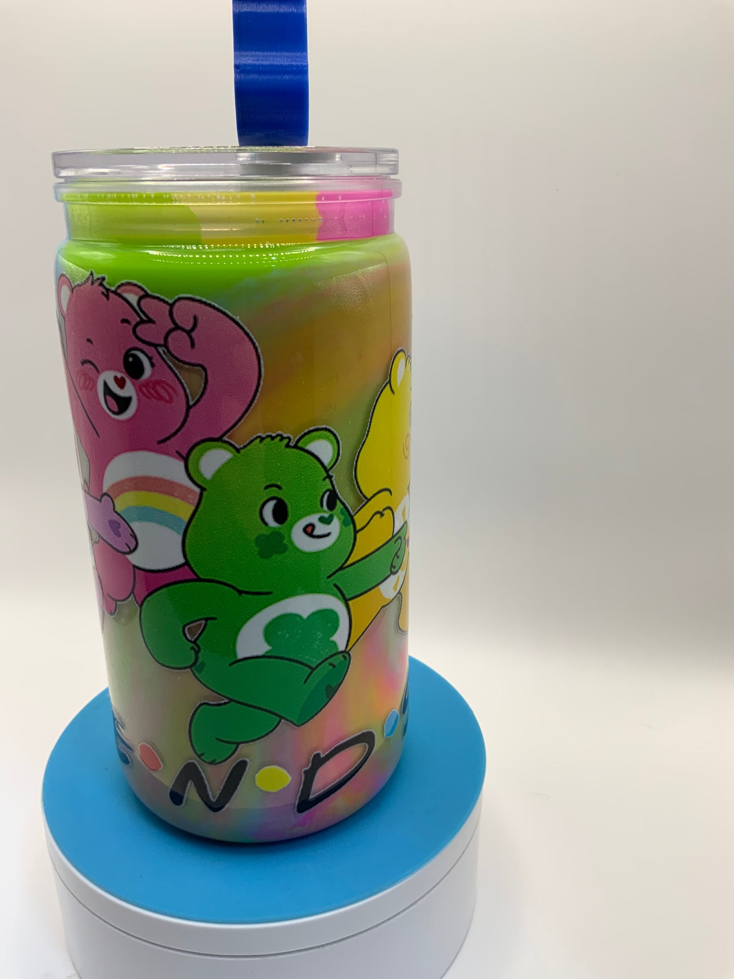 RTS {Care Bears Acrylic Swirl Paint Cup} 16 oz