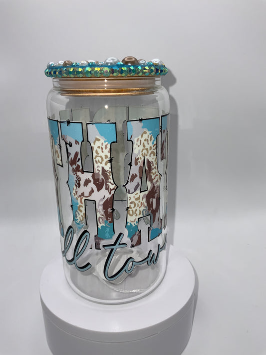RTS {Try That In A Small Town} 16 oz Frosted Glass Cup