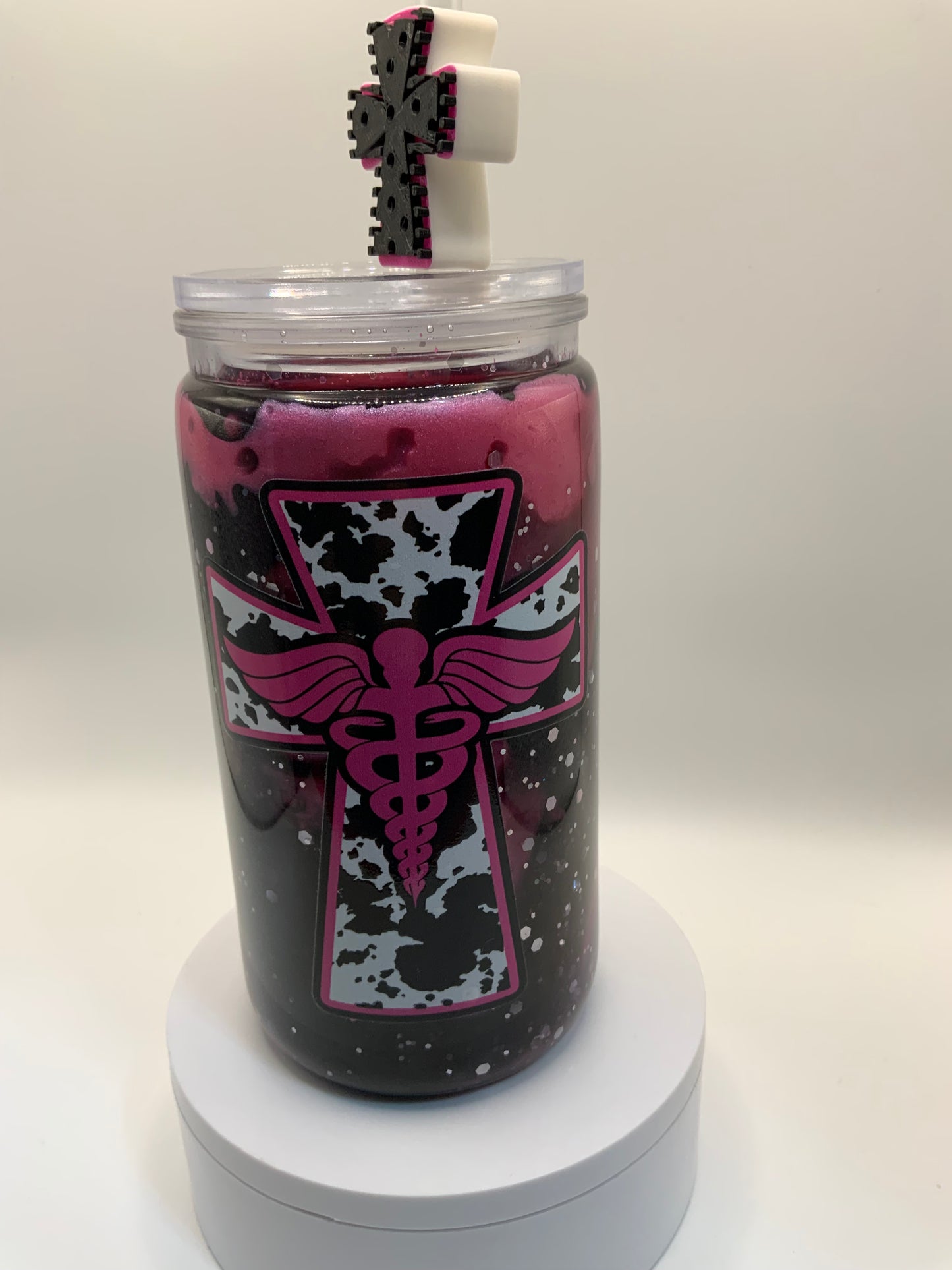 RTS { Nurse Acrylic Lava Snow Globe Cup} 16 oz