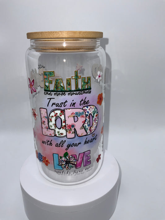 RTS {Trust In The Lord} 16 oz Glass Cup