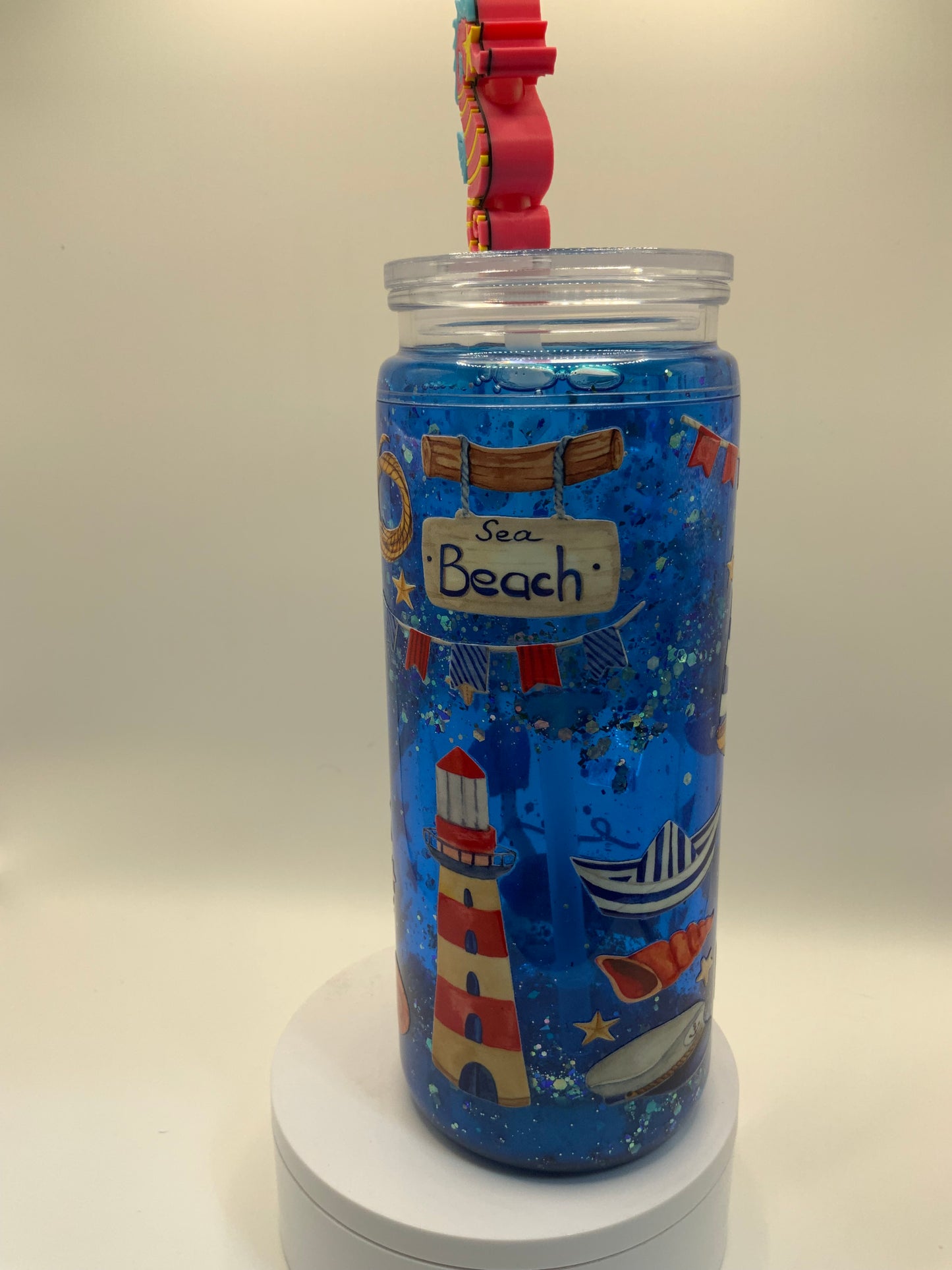 RTS {Lighthouse} 20 oz Snow Globe Cup With Handle