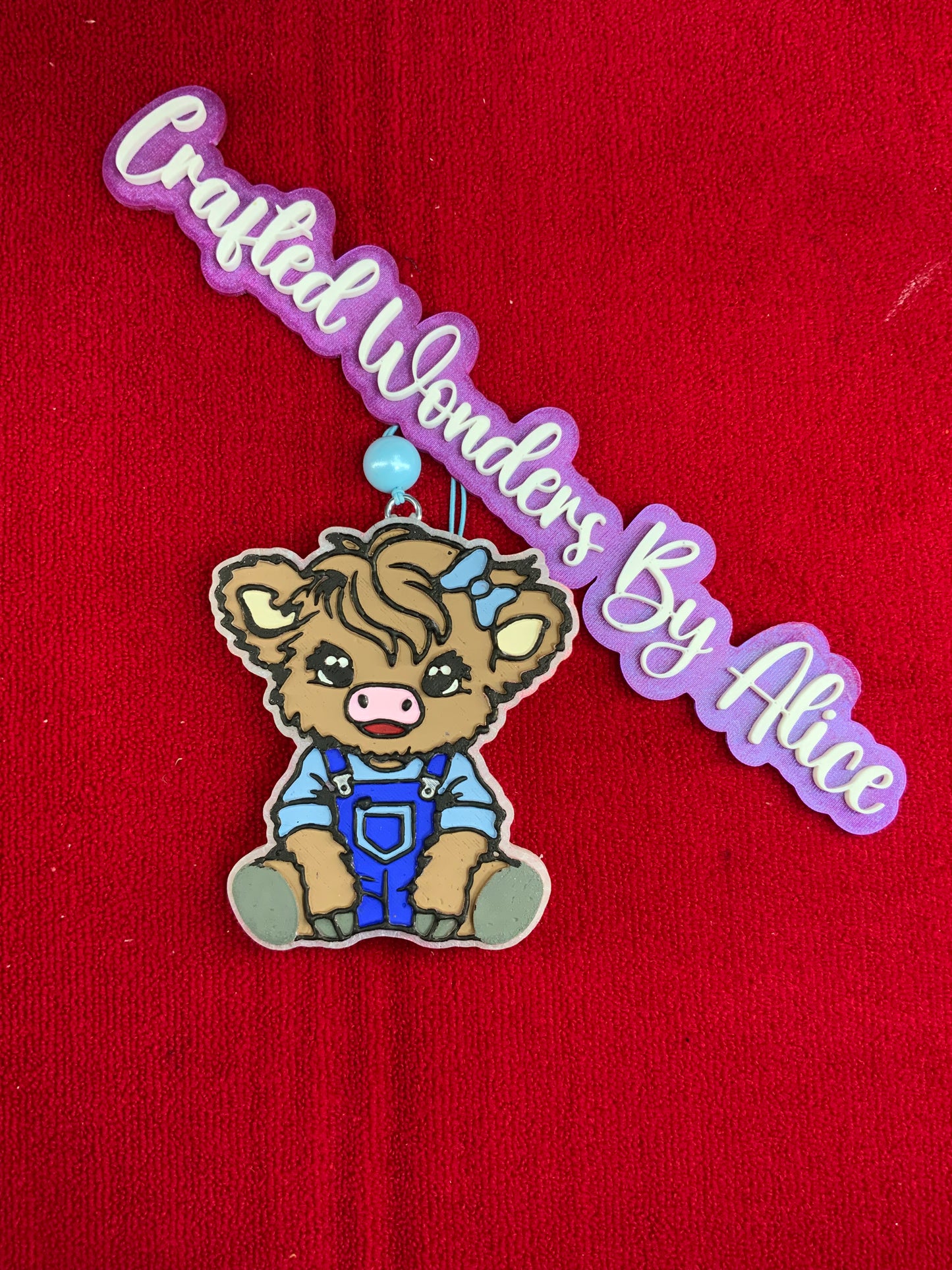 MTO {Highland Cow in Overalls} Freshie
