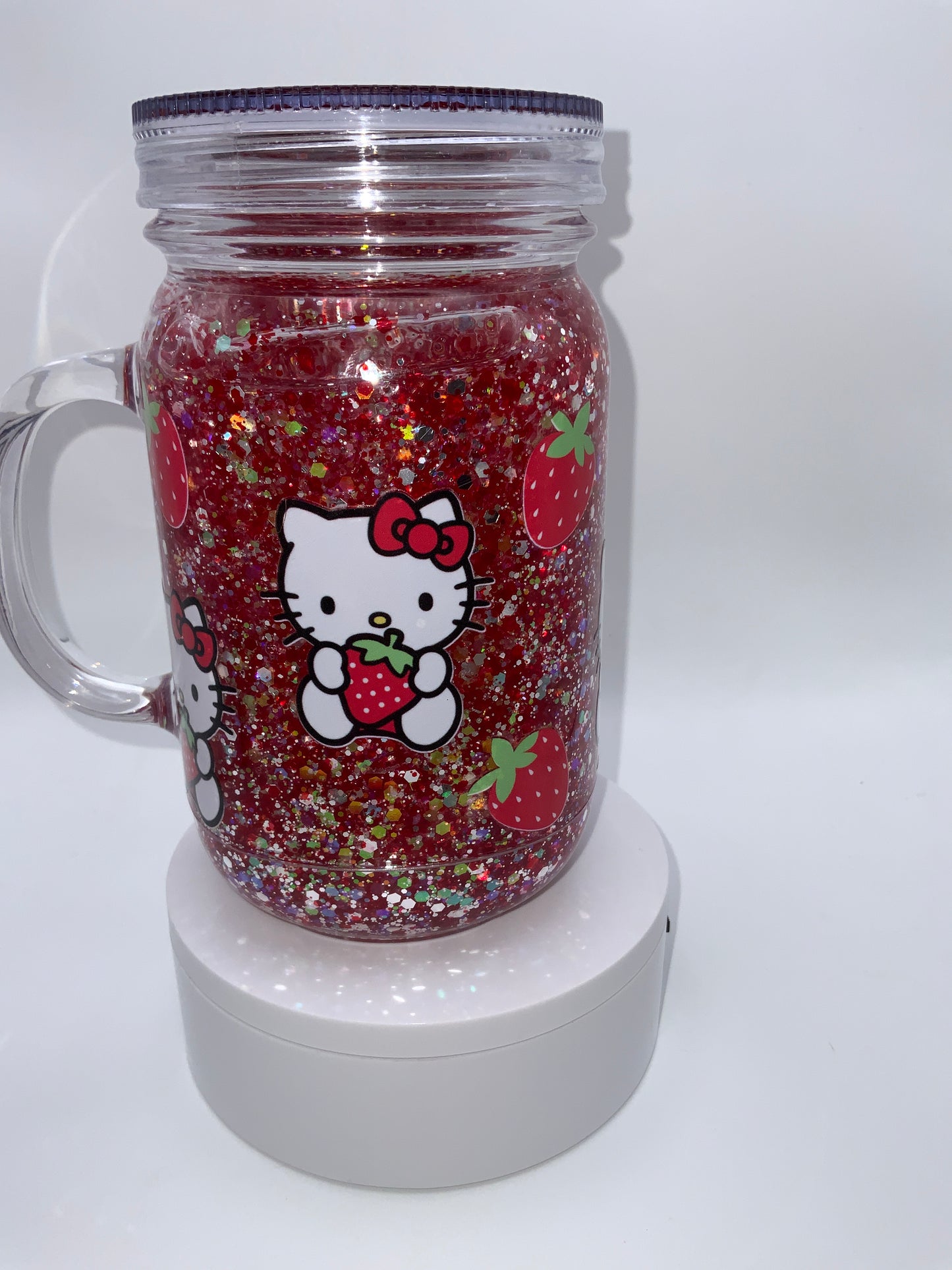 RTS {MK} 16 oz Acrylic Mason Jar Cup With Handle