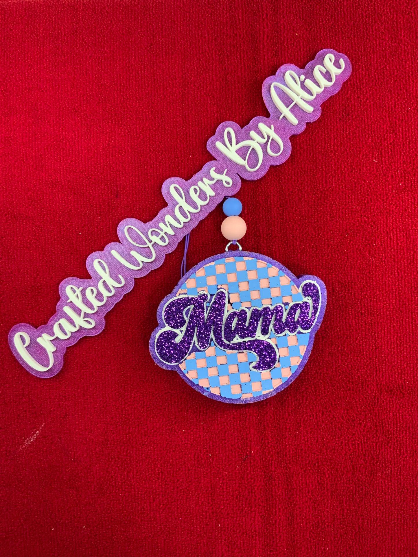 MTO {Checkered Mama Round} Freshie