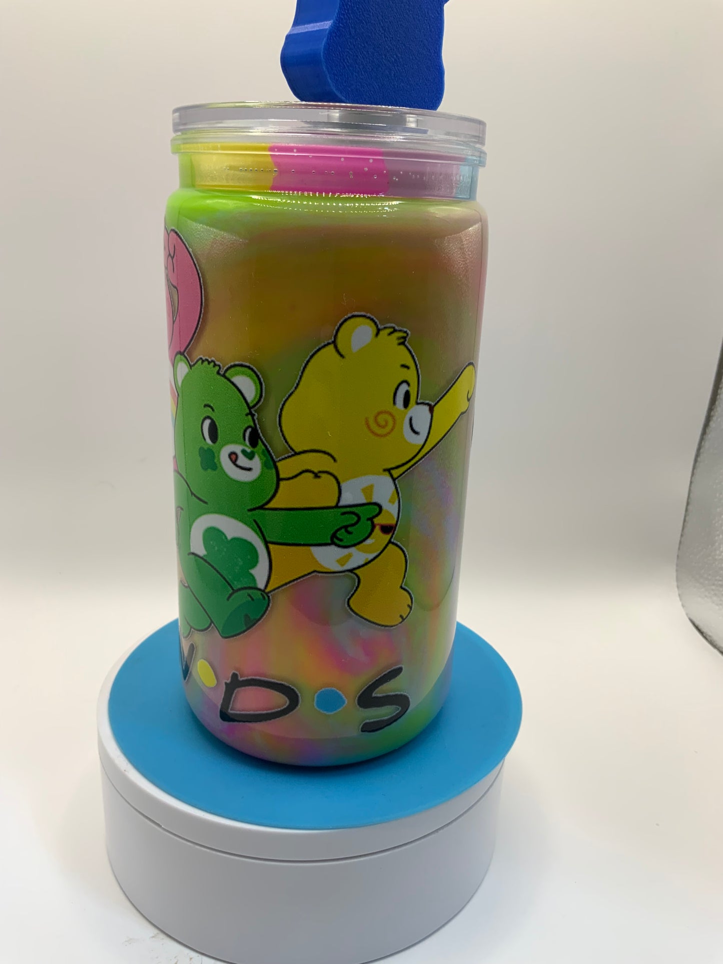 RTS {Care Bears Acrylic Swirl Paint Cup} 16 oz