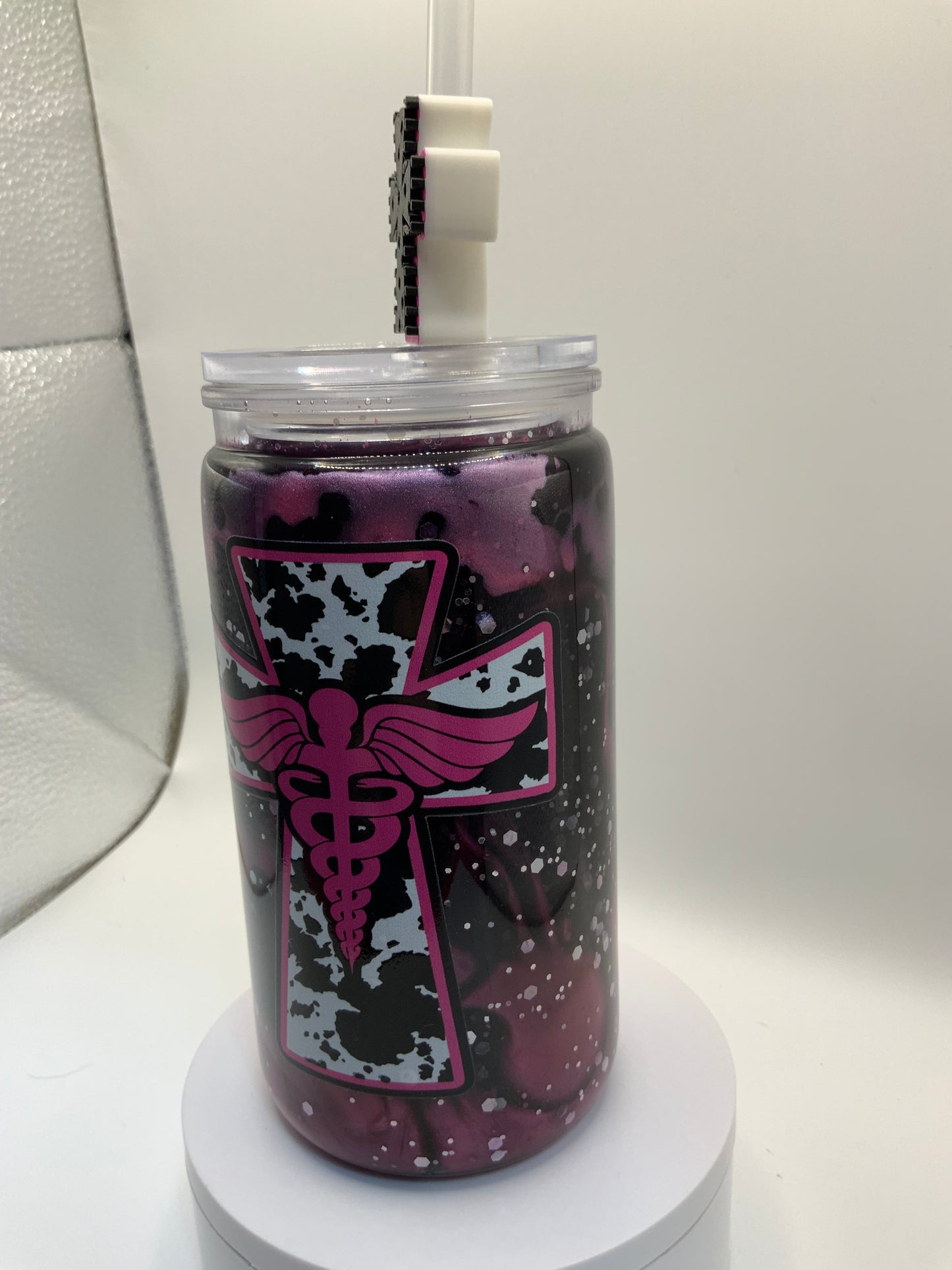 RTS { Nurse Acrylic Lava Snow Globe Cup} 16 oz