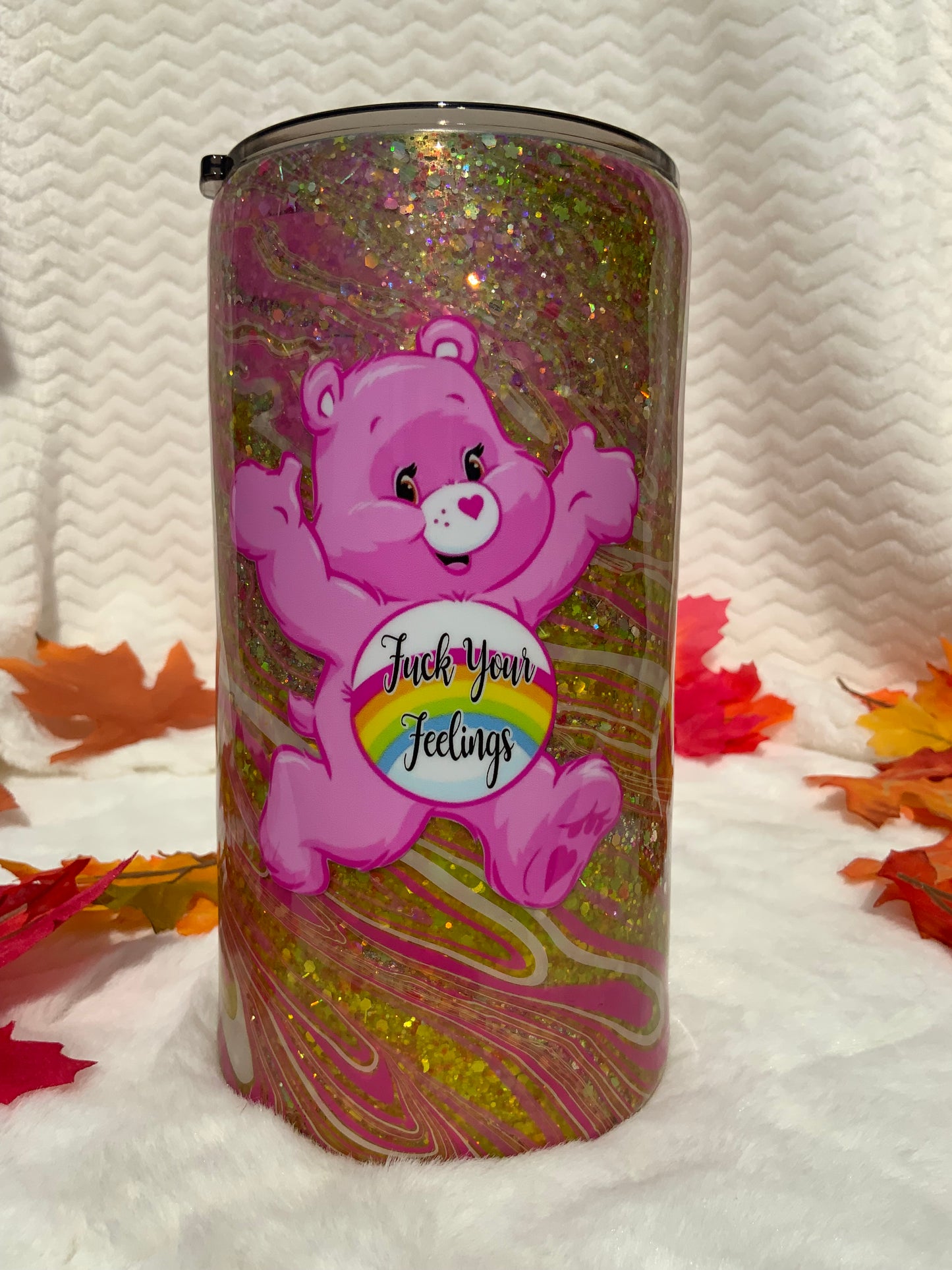 RTS  {Fuck Your Feeling Care Bear} 40 oz Camper Mug With Handle