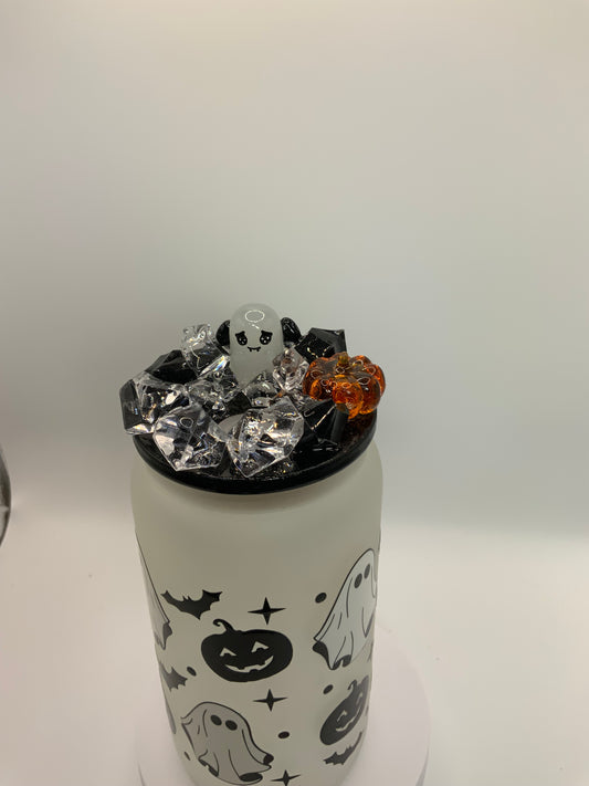 RTS {Thick Thighs Spooky Vibes} 16 oz Frosted Glass Cup