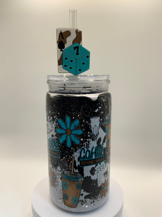 RTS {Coffee Before Chaos Acrylic Lava Snow Globe Cup} 16 oz