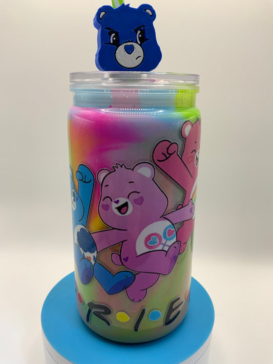 RTS {Care Bears Acrylic Swirl Paint Cup} 16 oz