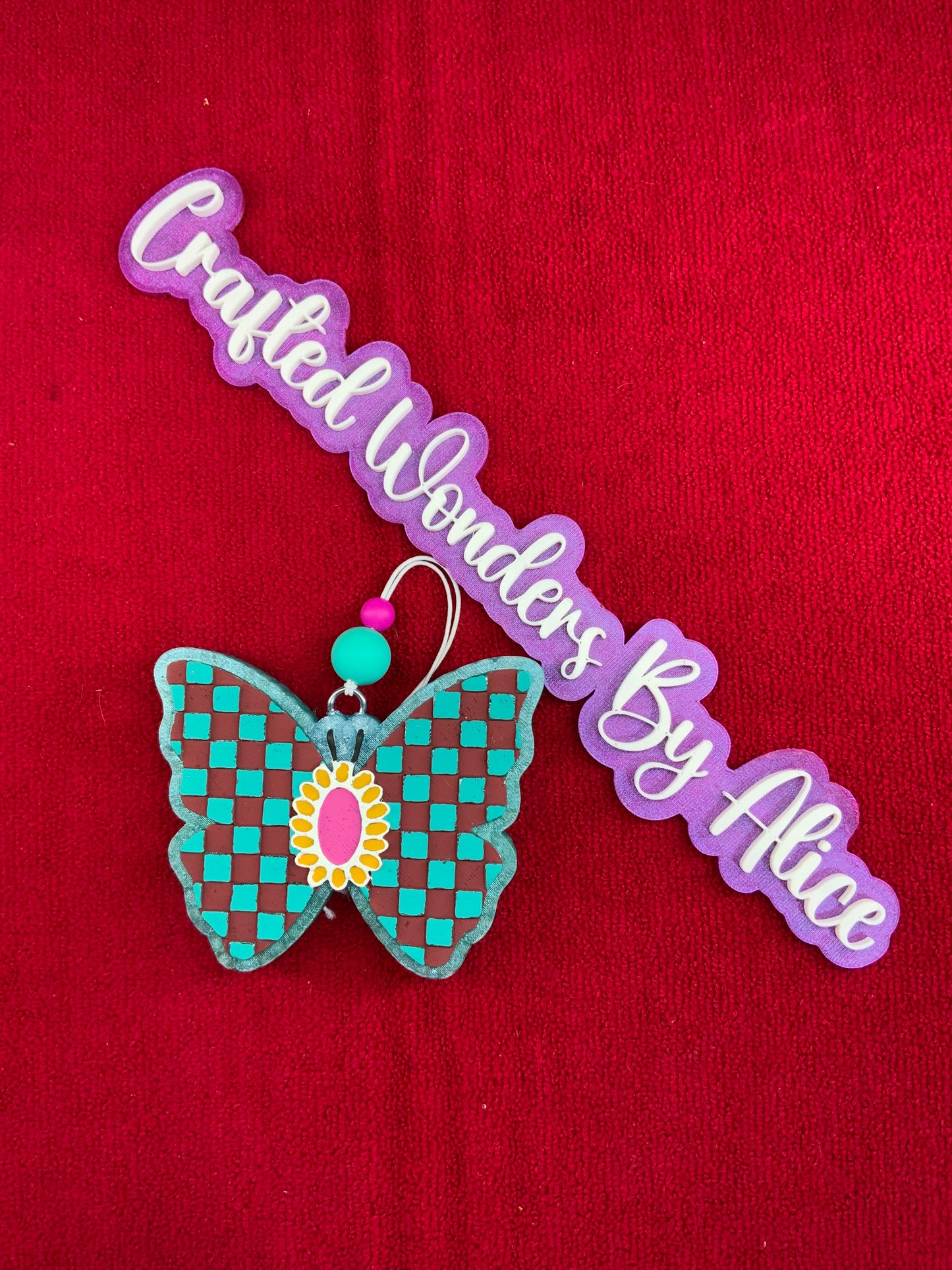 MTO {Checkered Butterfly} Freshie