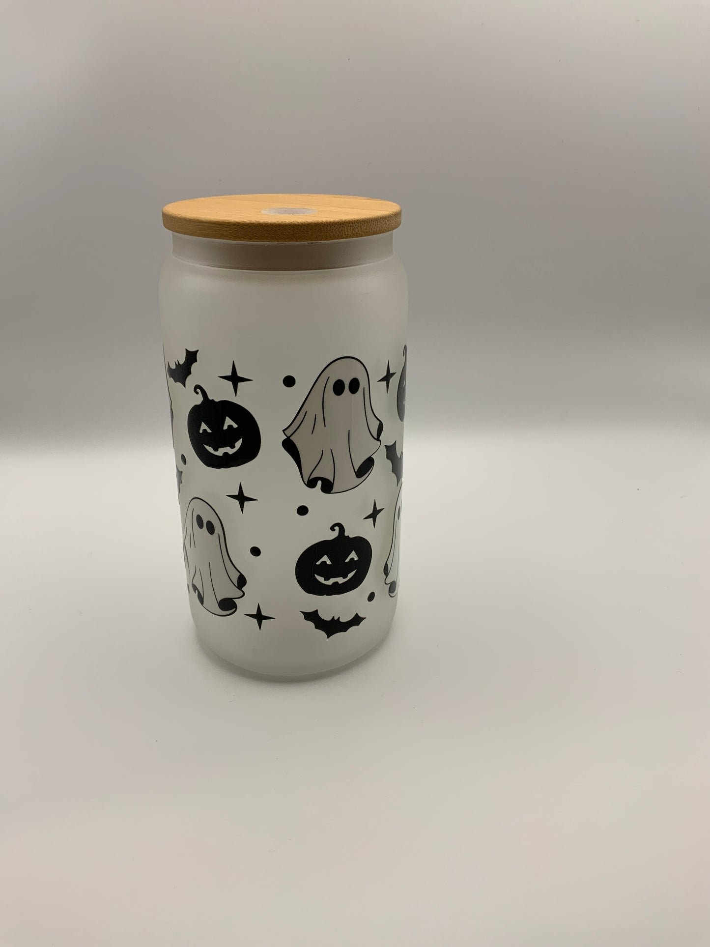 RTS {Thick Thighs Spooky Vibes} 16 oz Frosted Glass Cup