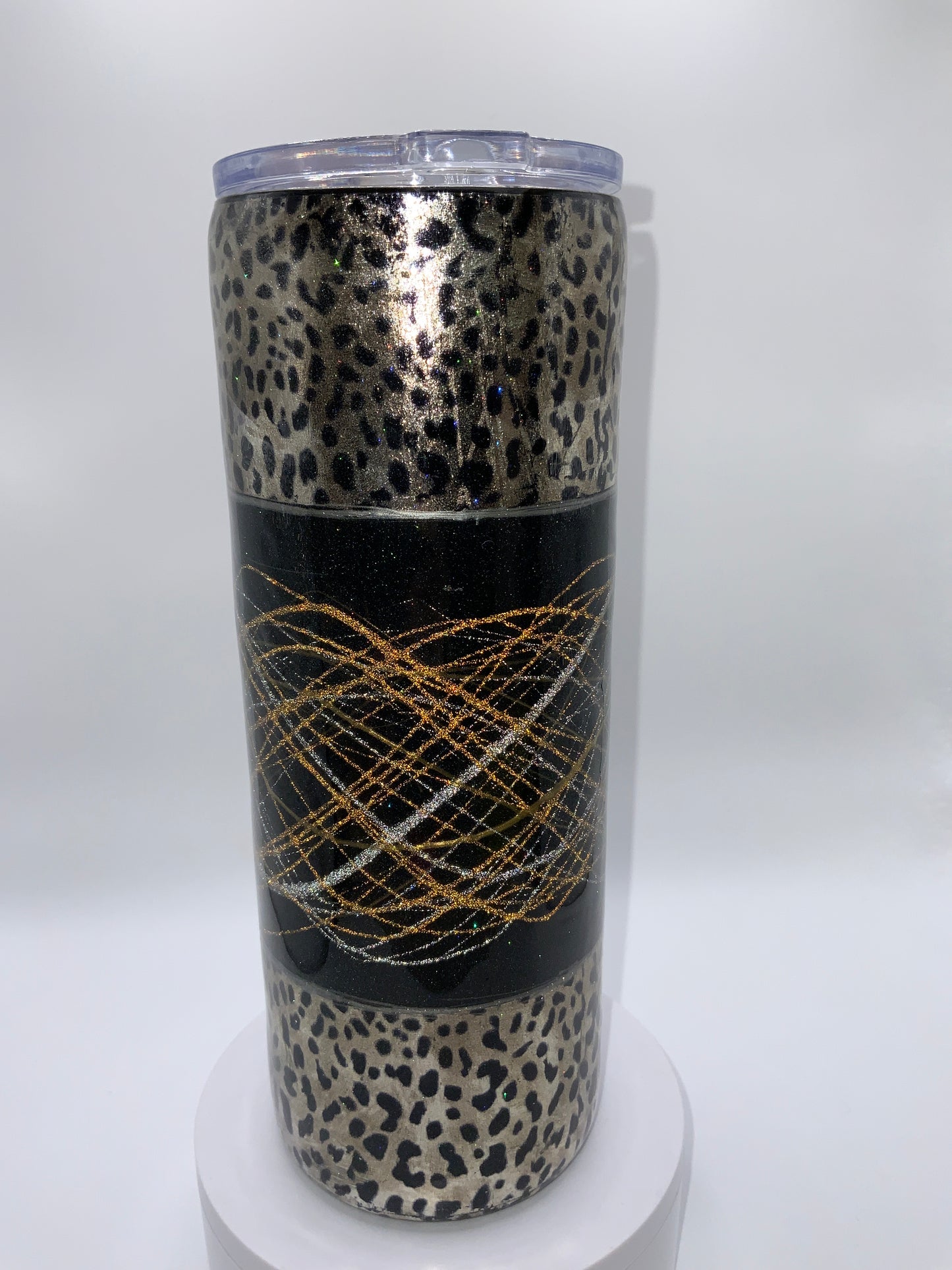 RTS {Silver leopard} Foil base 24 oz Plump