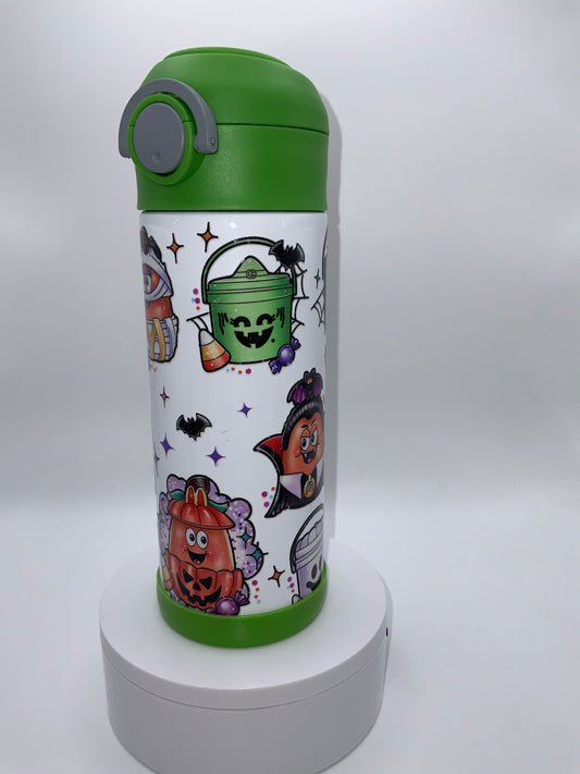 RTS {Geen Flip Top Halloween Kids Water Bottle} 12oz Skinny