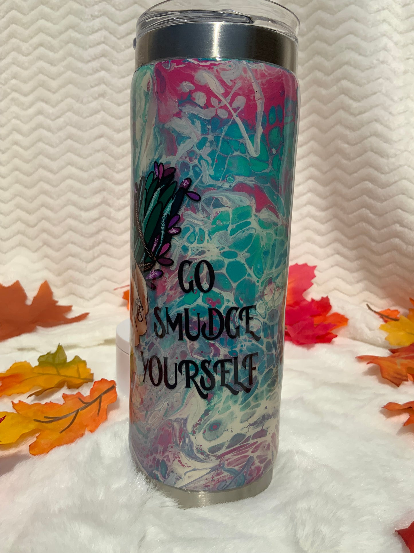 RTS Blue Acrylic Skin {Go Smudge Yourself} 20 oz Skinny