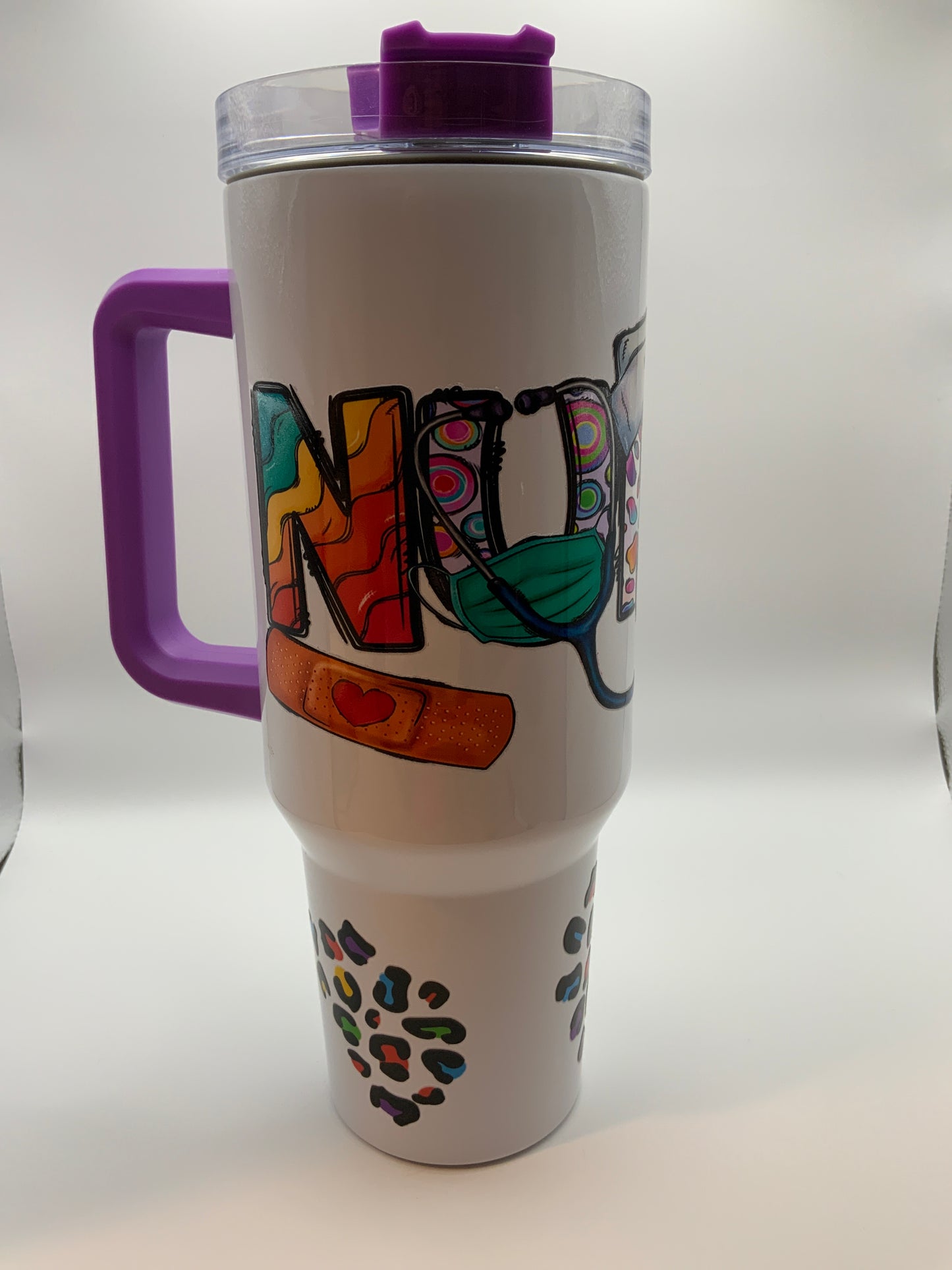 RTS {Nurse Purple Handle} 40 oz