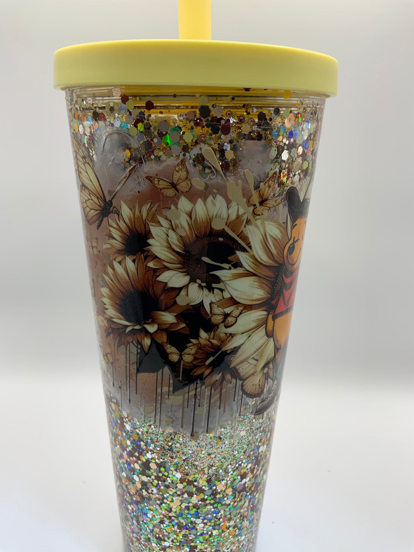 RTS {Cowboy Pooh Acrylic Snow Globe Cup} 16 oz