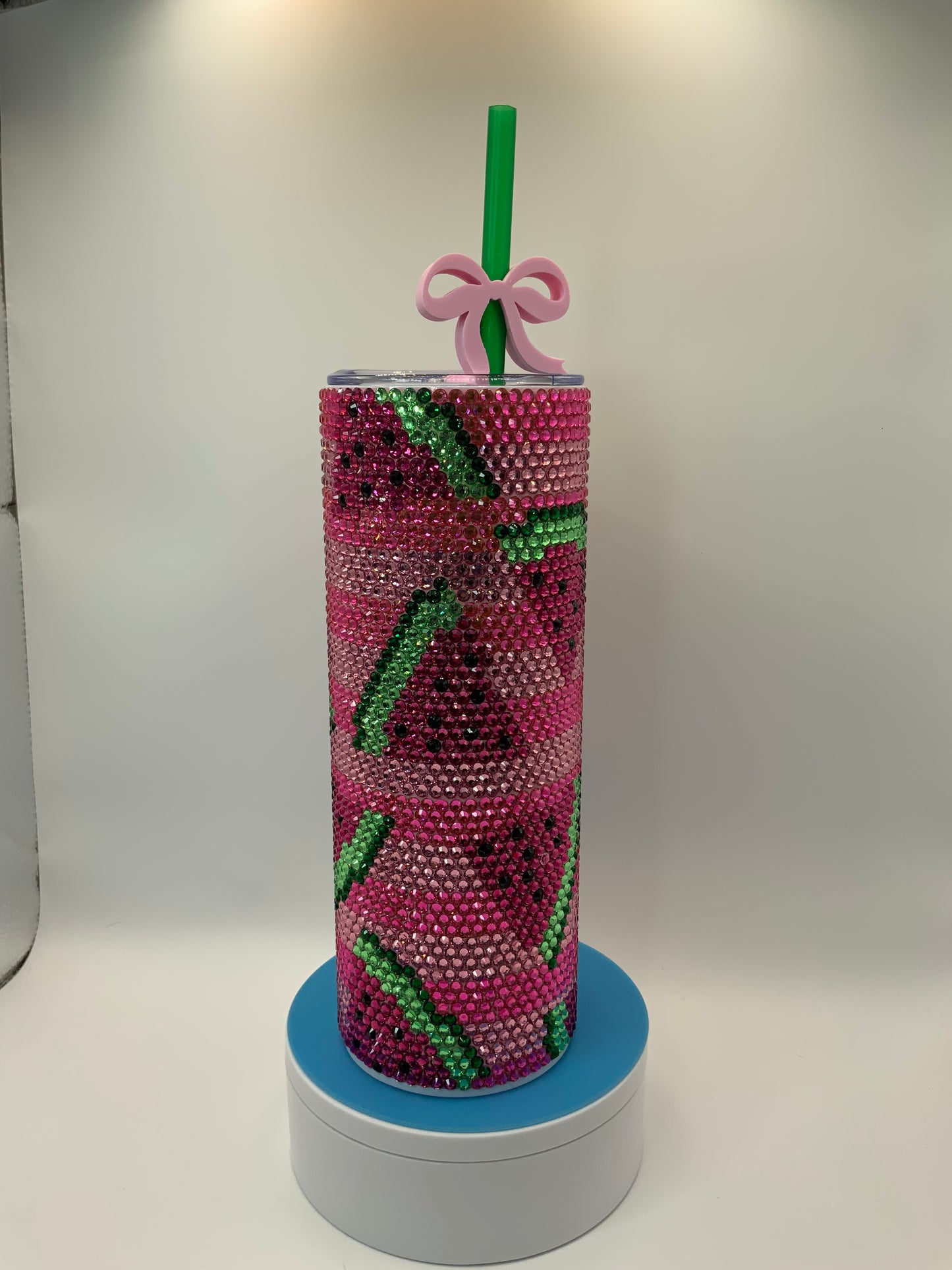 RTS {Rhinestone Watermelon} 20 oz Skinny