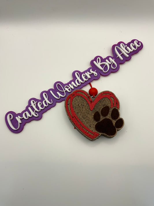 MTO {Heart With Dog Paw} Freshie