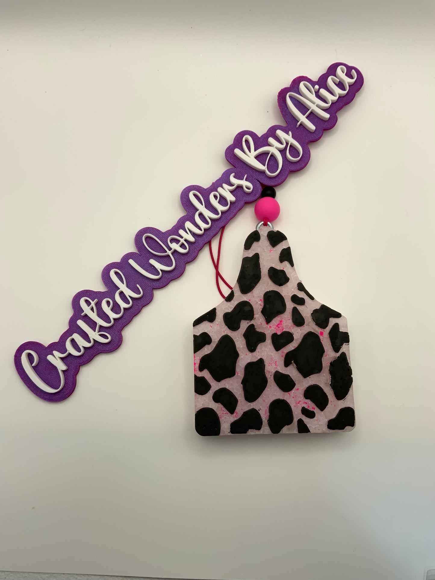 MTO {Large Cow Print Tag} Freshie