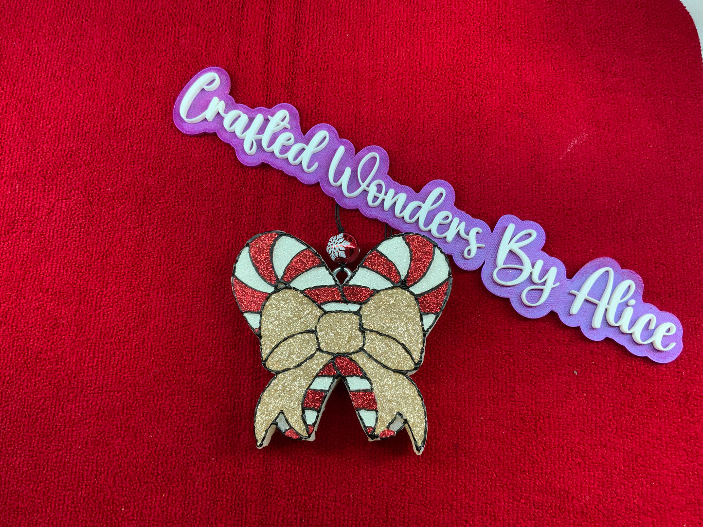 MTO {Candy Cane with Bow} Freshie