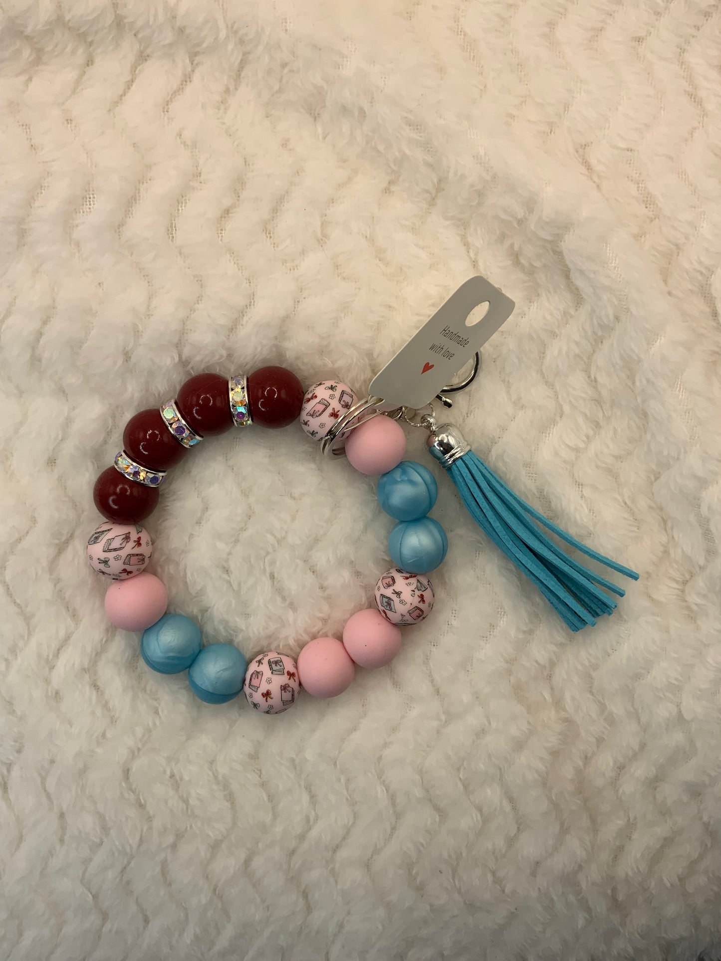 RTS {Pink/Blue Books Wristlet}