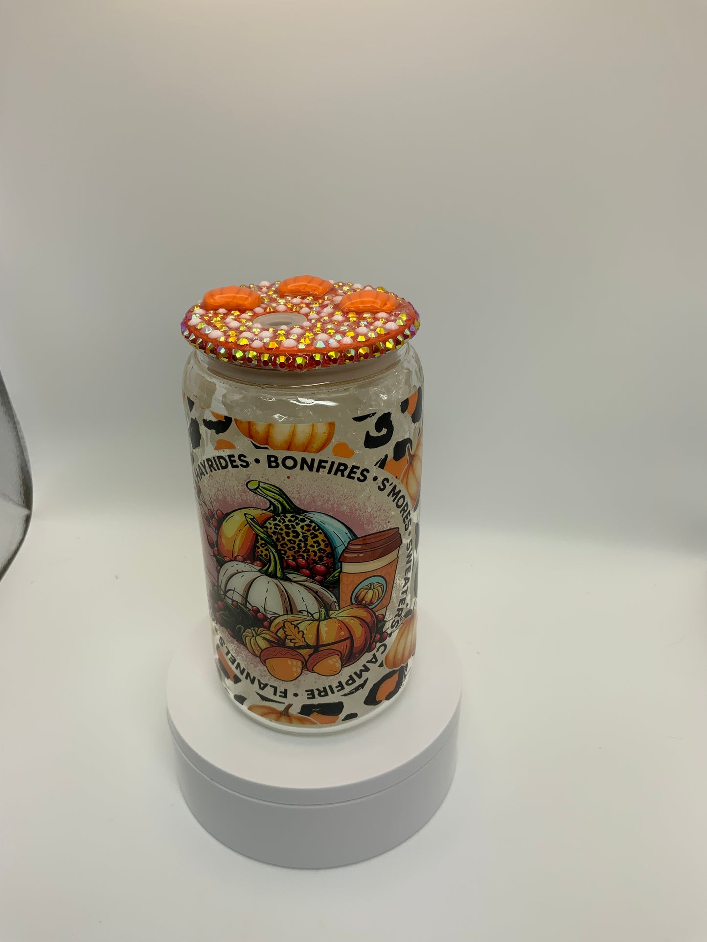 RTS {Fall, Leaves, Hayrides, Campfire} 16 oz Glass Cup