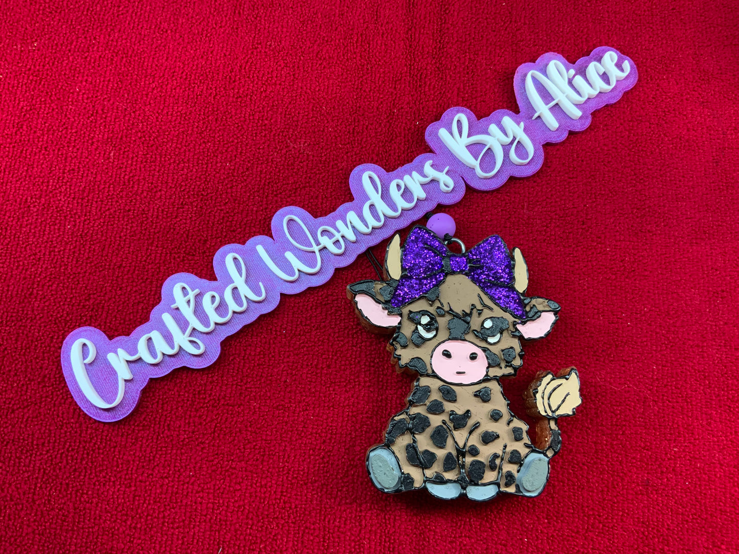 MTO {Baby Highland With Bow And Cow Spots} Freshie