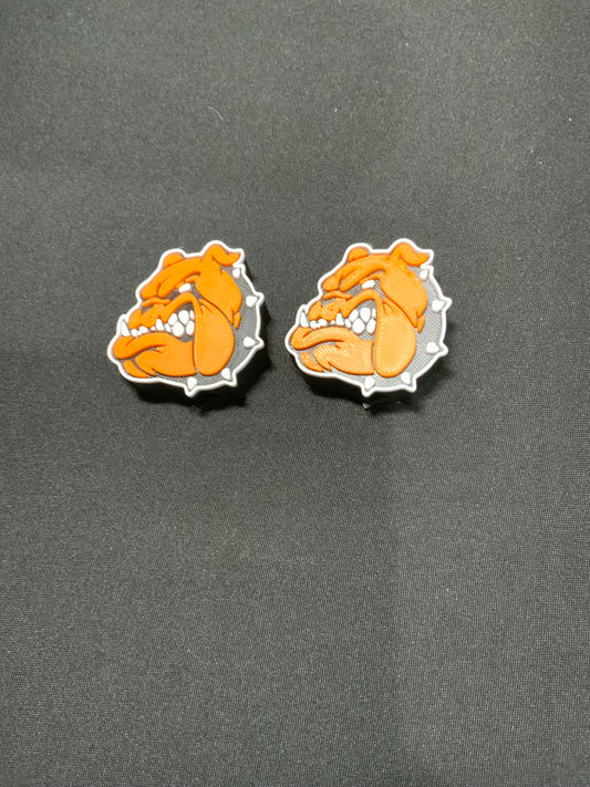 RTS {Orange And Black Bulldog} Straw Topper