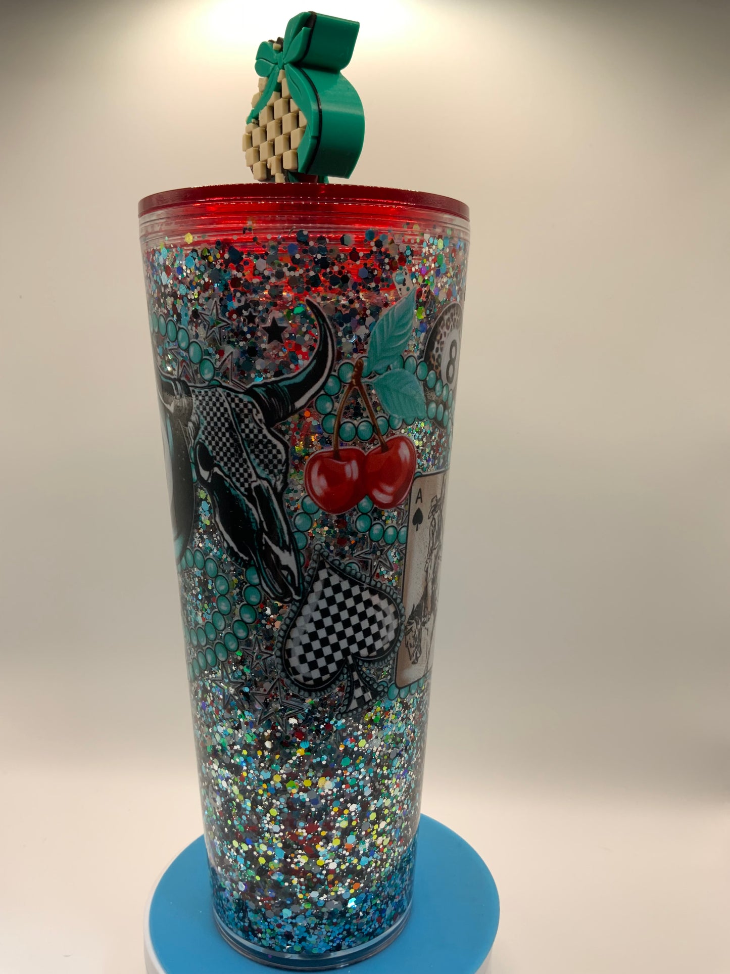 RTS {Eightball and Checkered Spade} 24 oz Snow Globe Cup