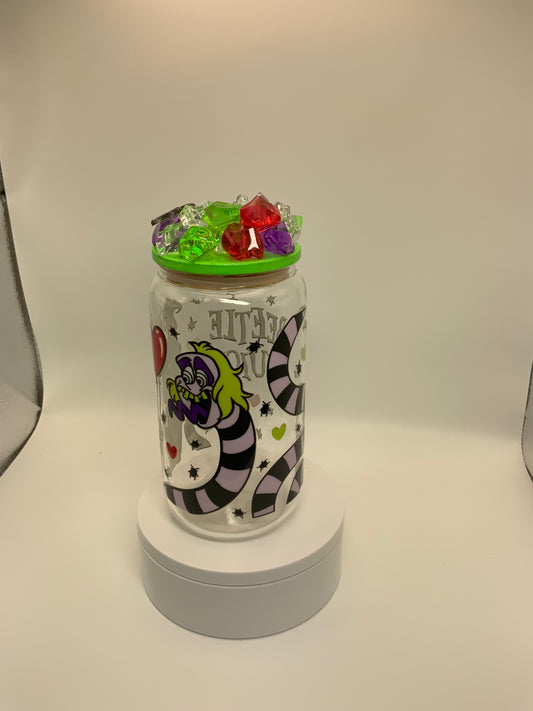 RTS {Beetle Juice} 16 oz Glass Cup