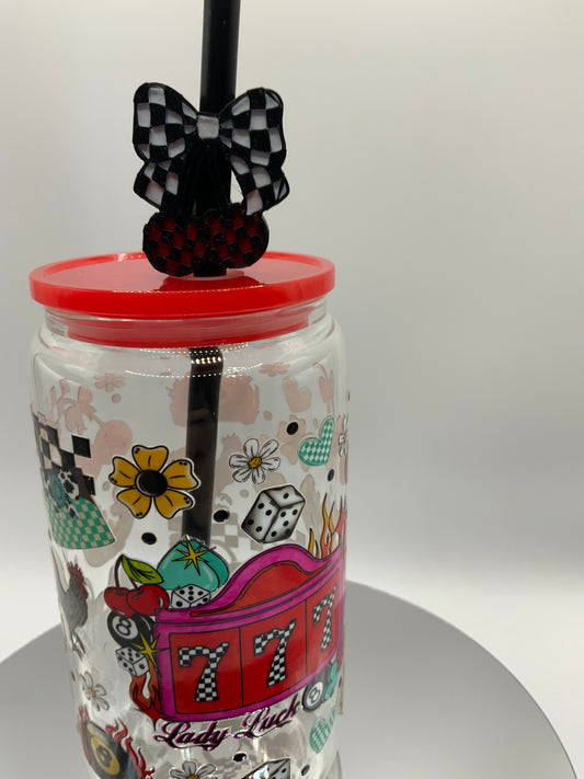 RTS {Lady Luck} 16 oz Glass Cup