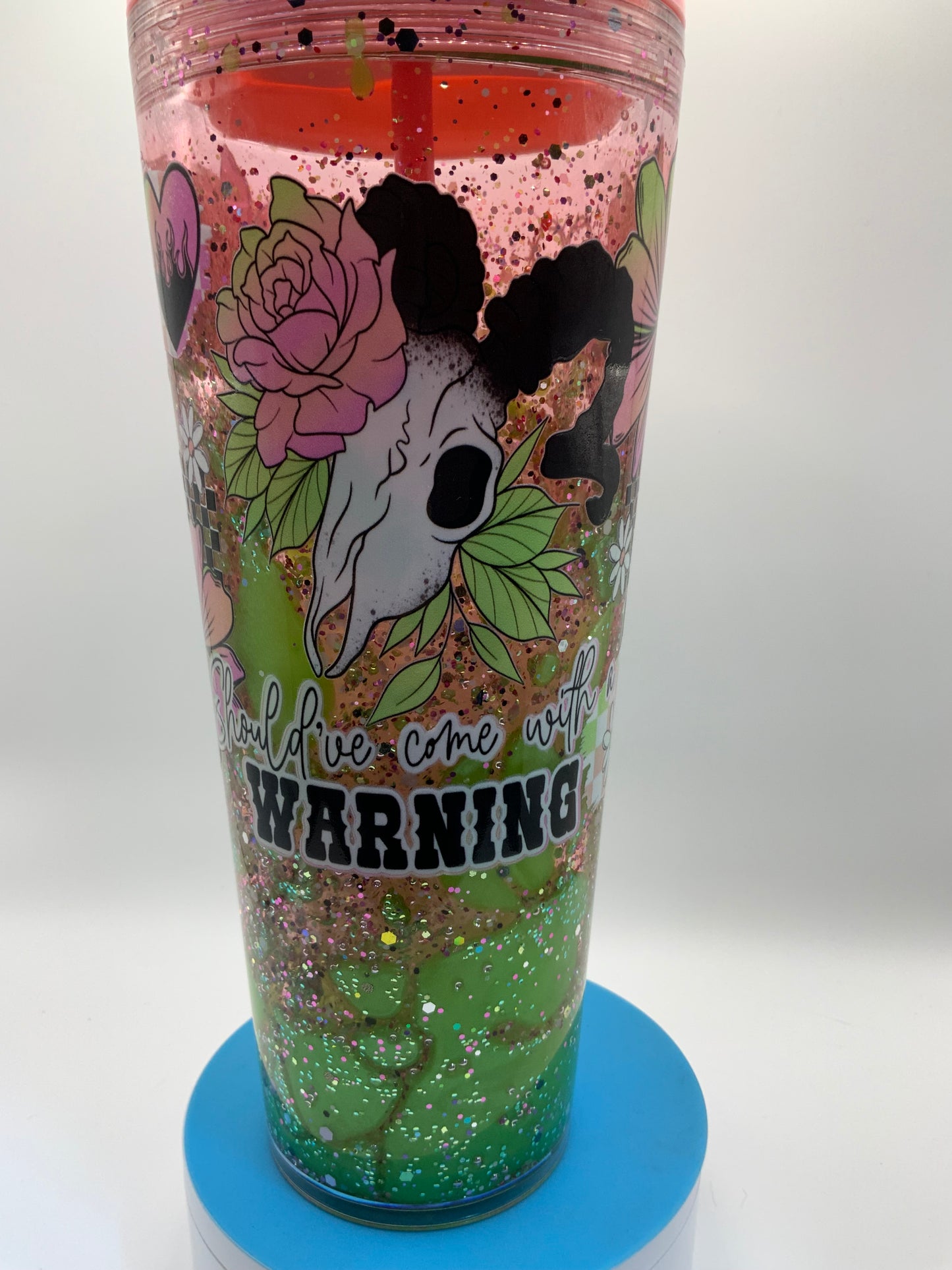 RTS {Should Have Come With A warning} 24 oz Lava Snow Globe Cup