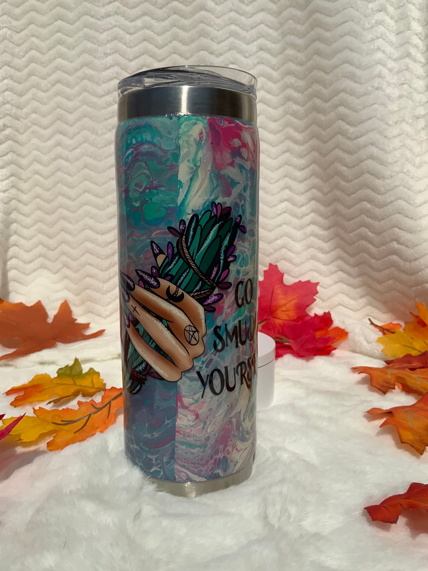 RTS Blue Acrylic Skin {Go Smudge Yourself} 20 oz Skinny