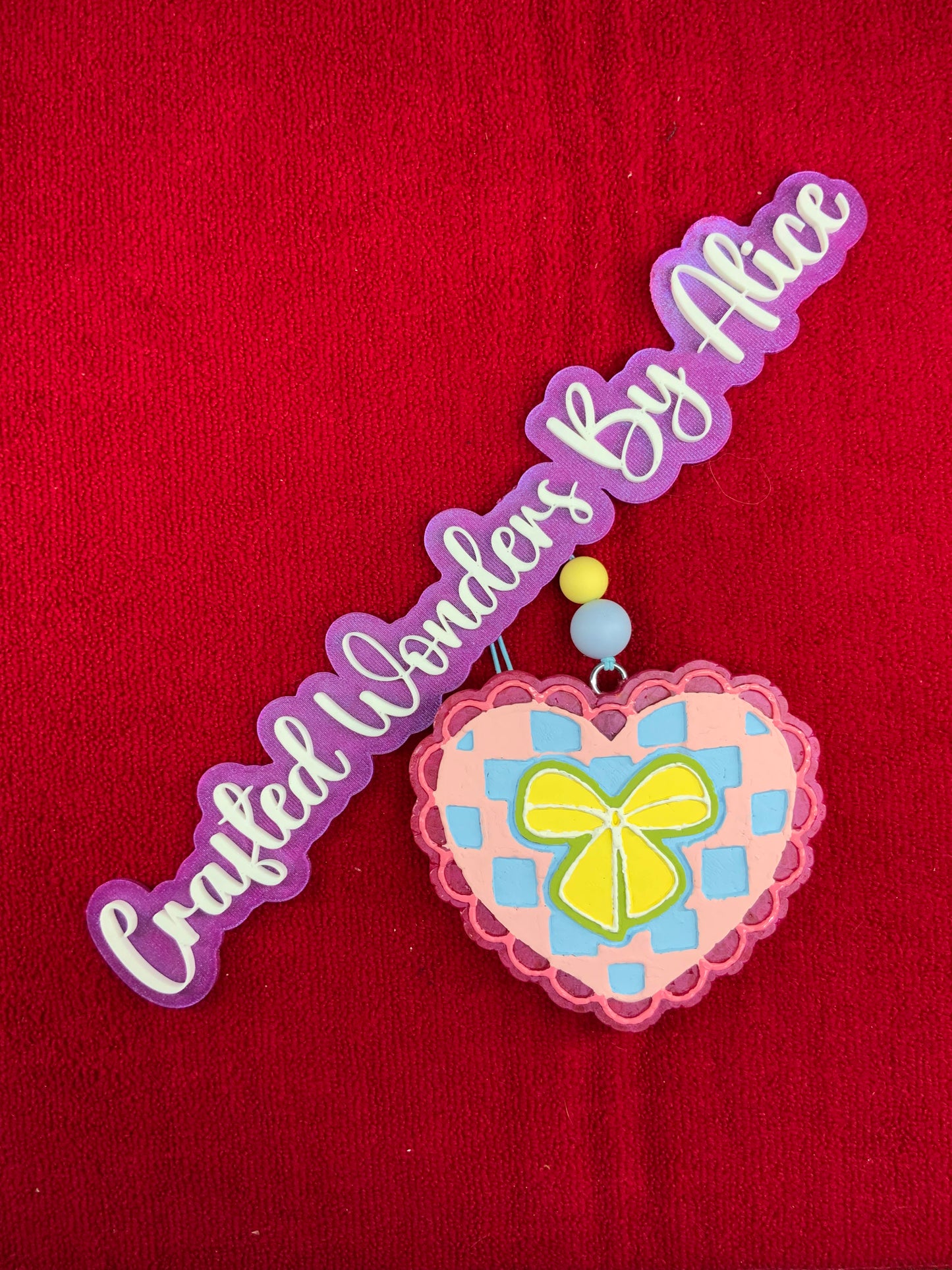 MTO {Checkered Heart With Bow In The Middle} Freshie