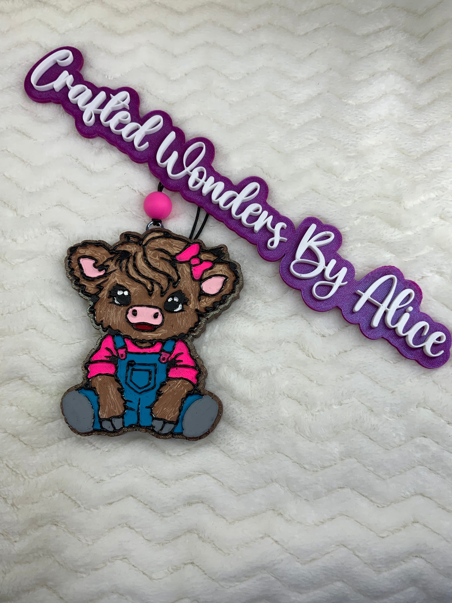 MTO {Highland Cow in Overalls} Freshie