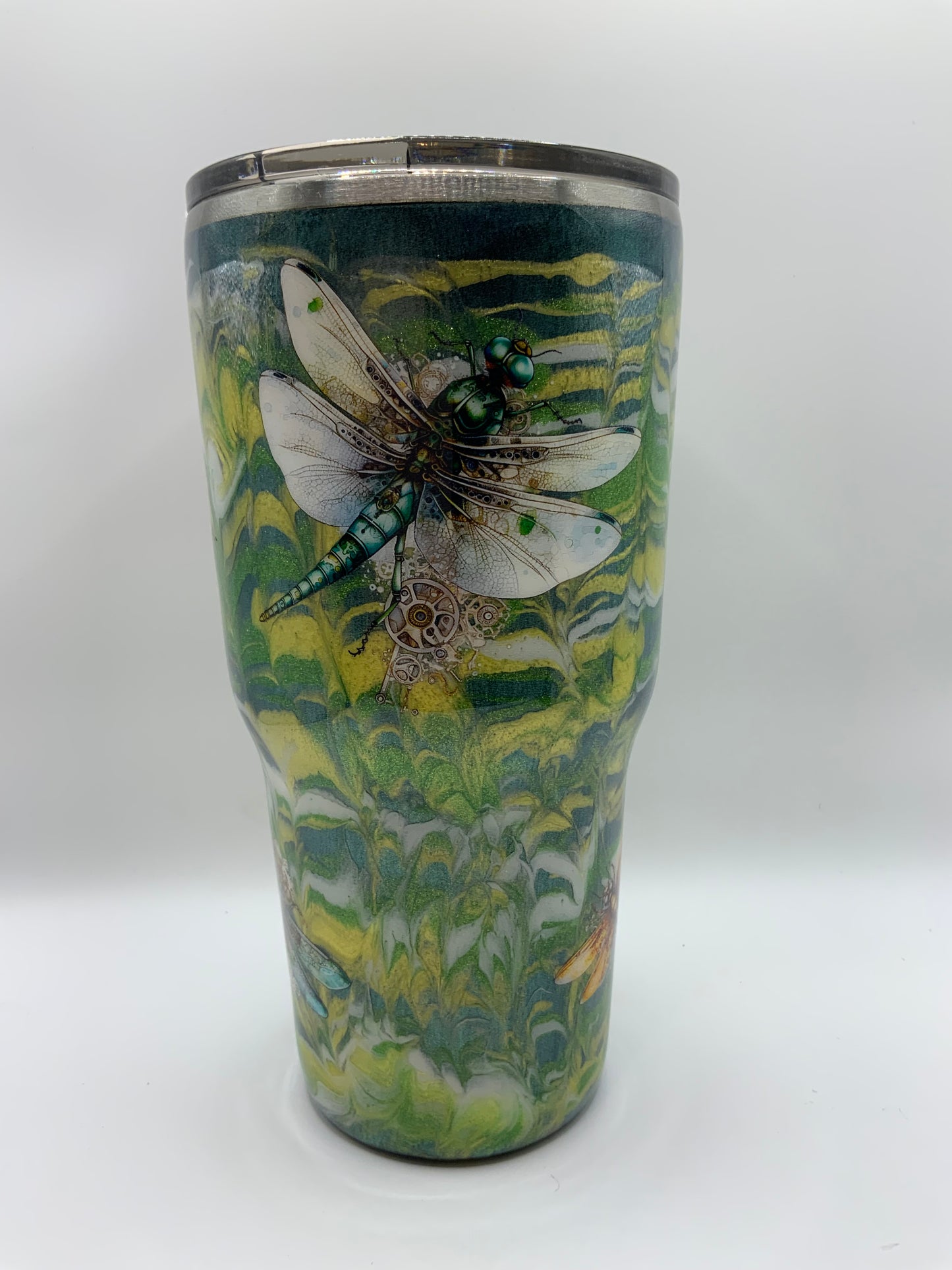 RTS Mica {Green/Yellow Dragonflies} 30 oz Modern Curve