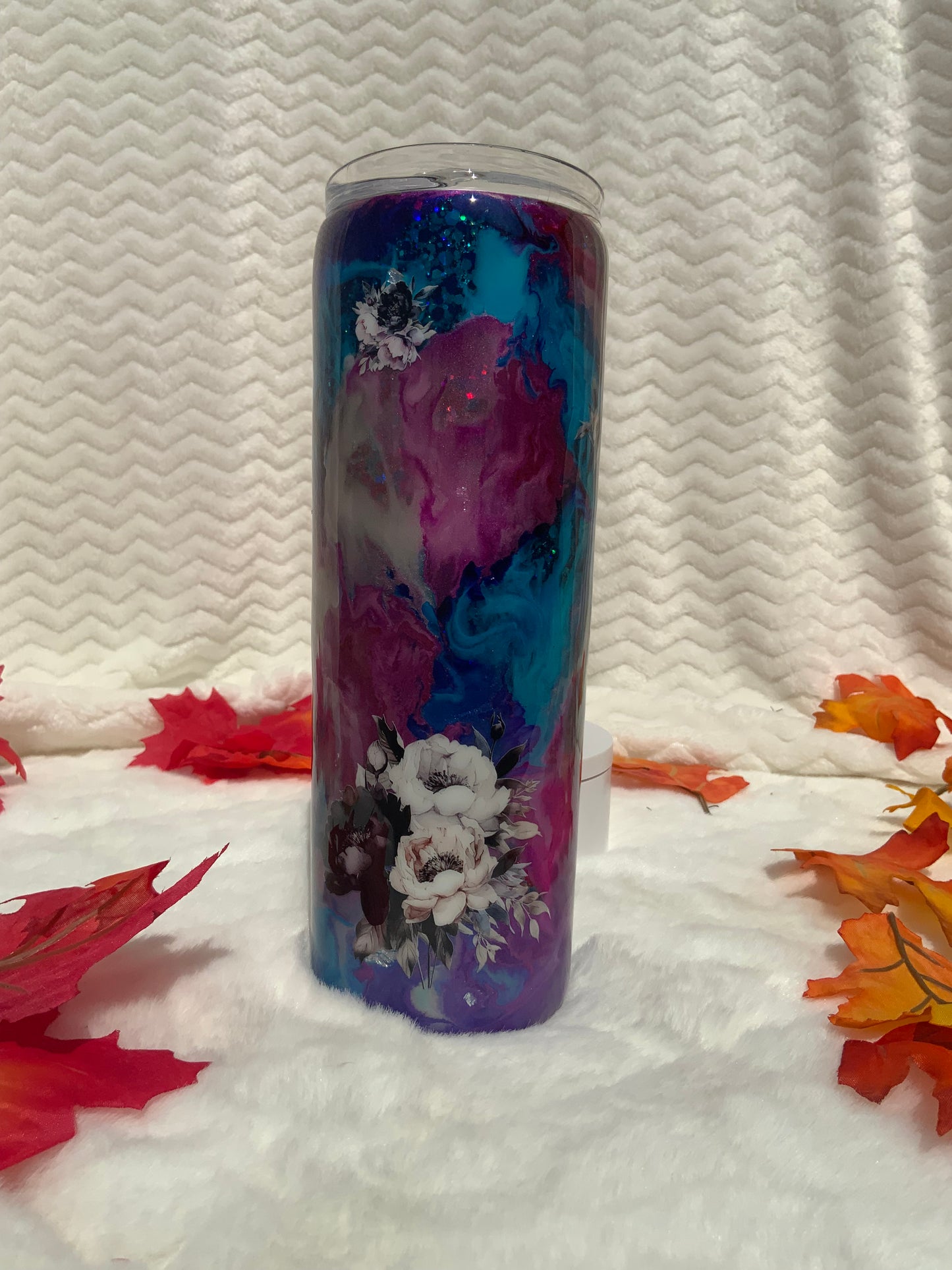 RTS {Black Winged Girl} alcohol ink 20 oz Skinny