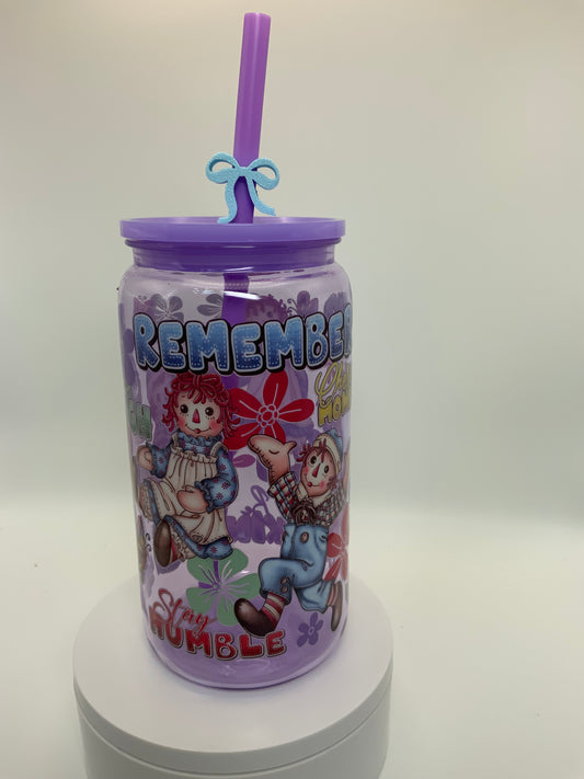 RTS {Raggedy Ann and Andy Doll} 16 oz Acrylic Cup