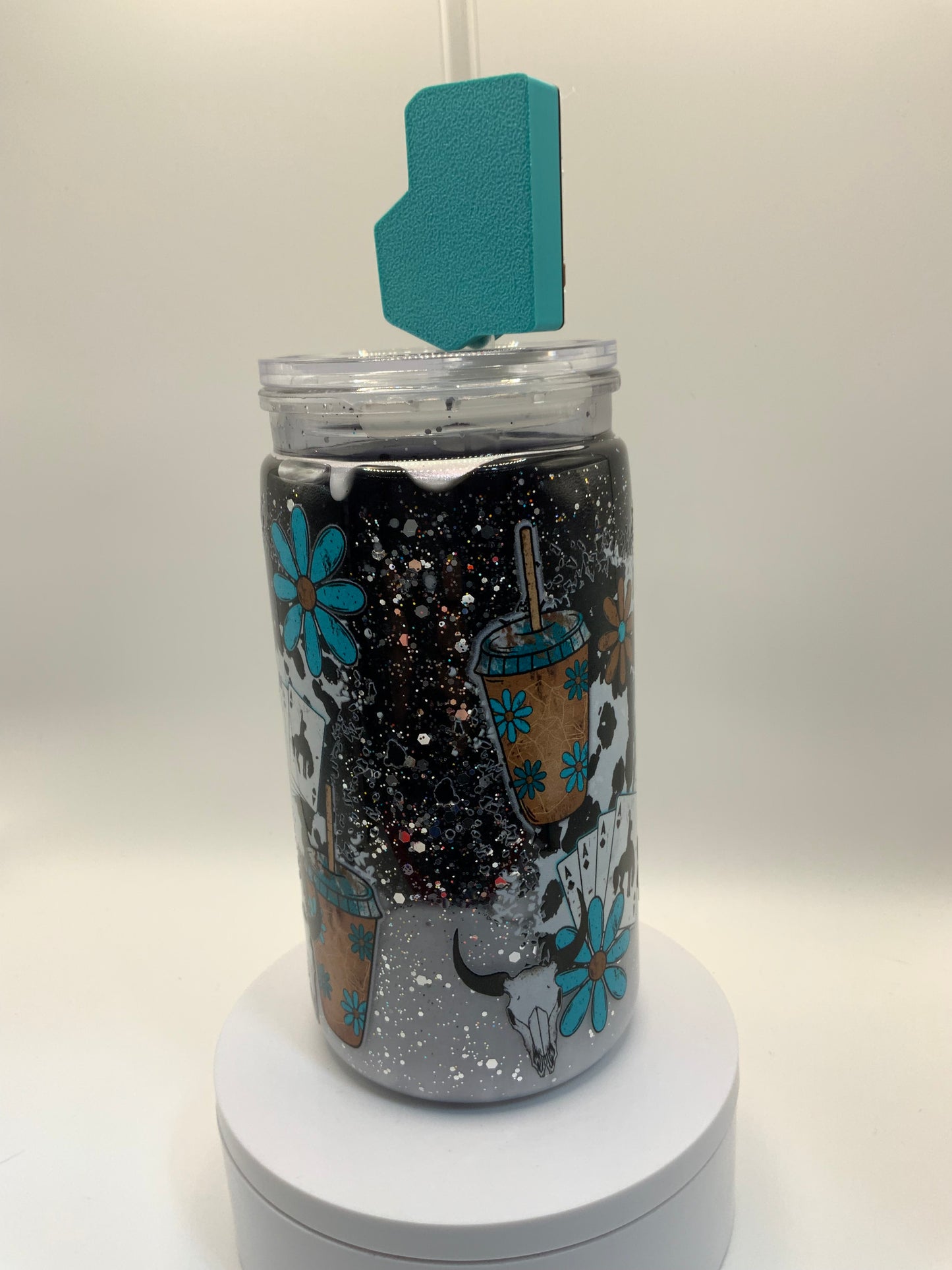 RTS {Coffee Before Chaos Acrylic Lava Snow Globe Cup} 16 oz